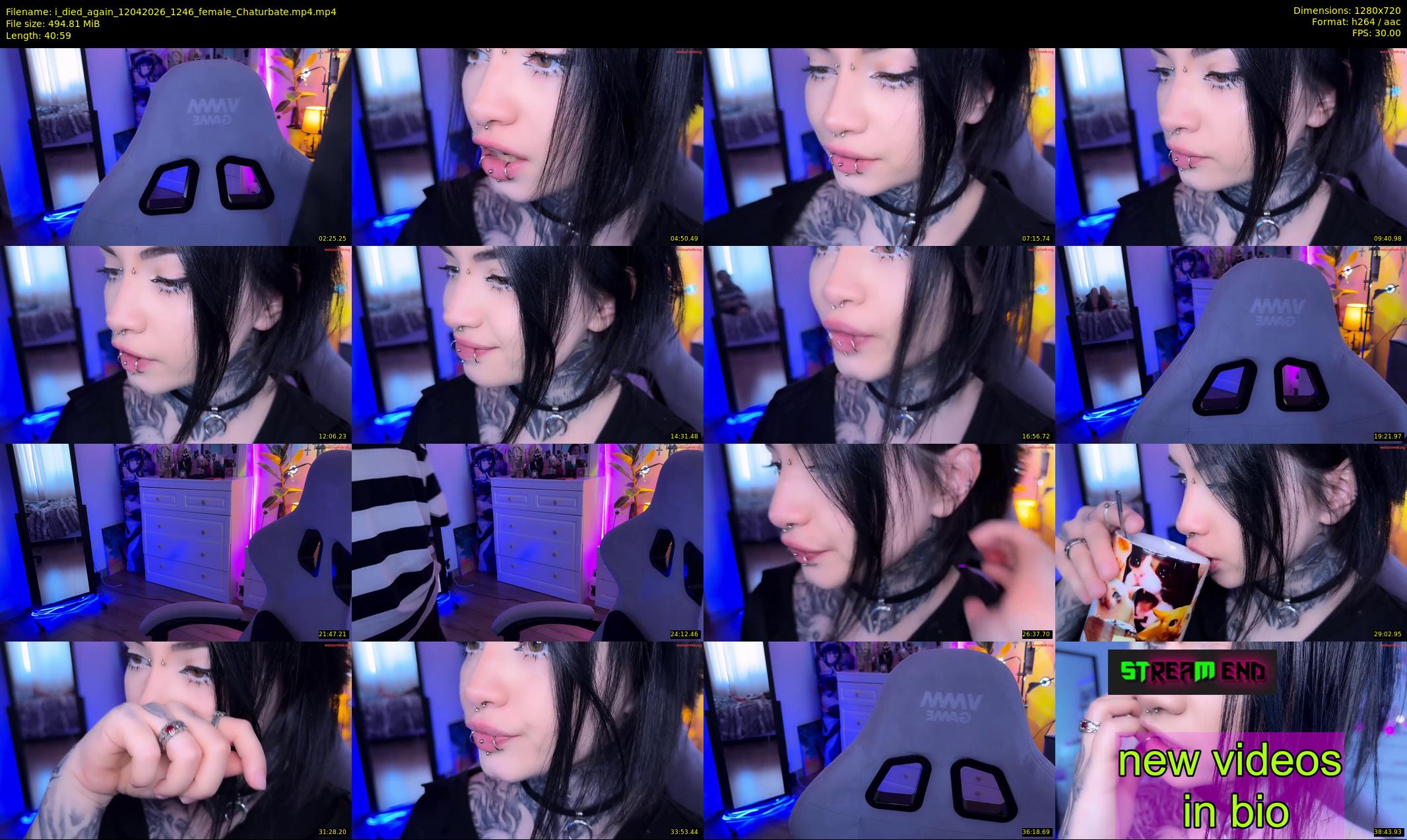 i_died_again — 41 minute Chaturbate female cam show recording, 720p, Apr 12, 2026