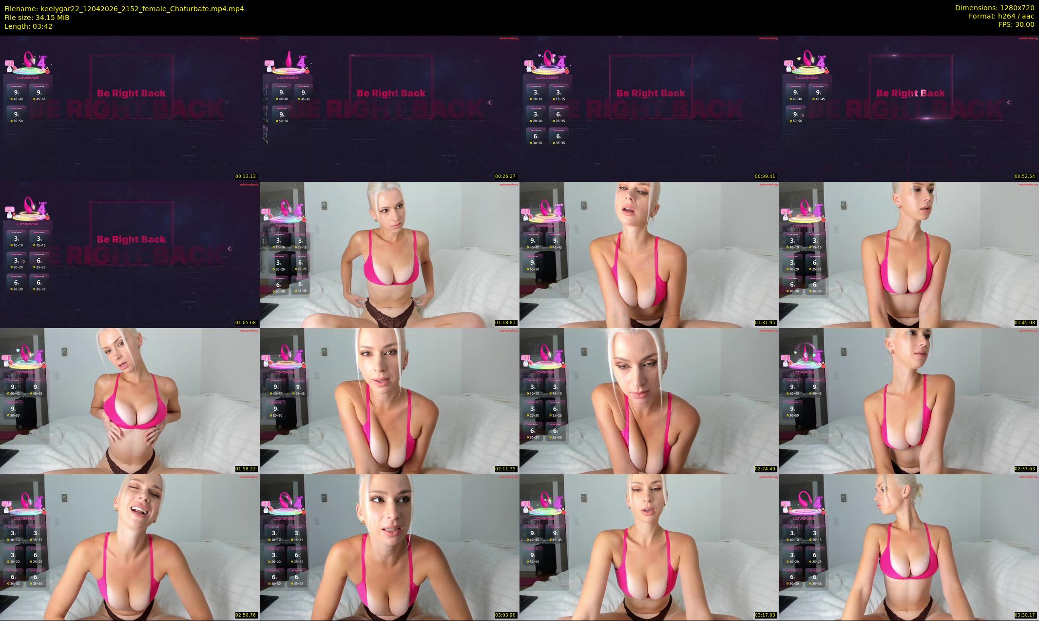 keelygar22 — 4 minute Chaturbate female cam show recording, 720p, Apr 12, 2026