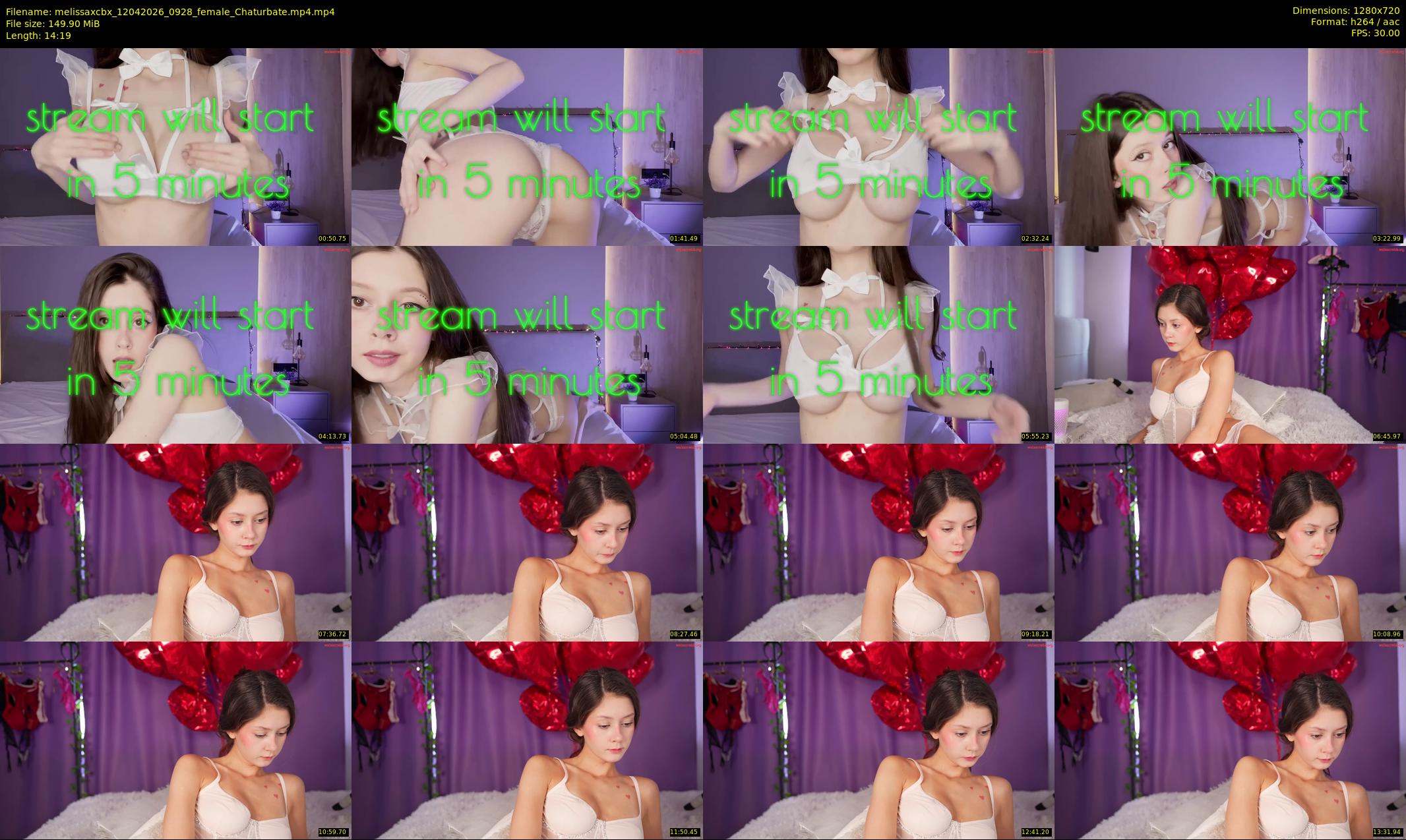melissaxcbx — 15 minute Chaturbate female cam show recording, 720p, Apr 12, 2026