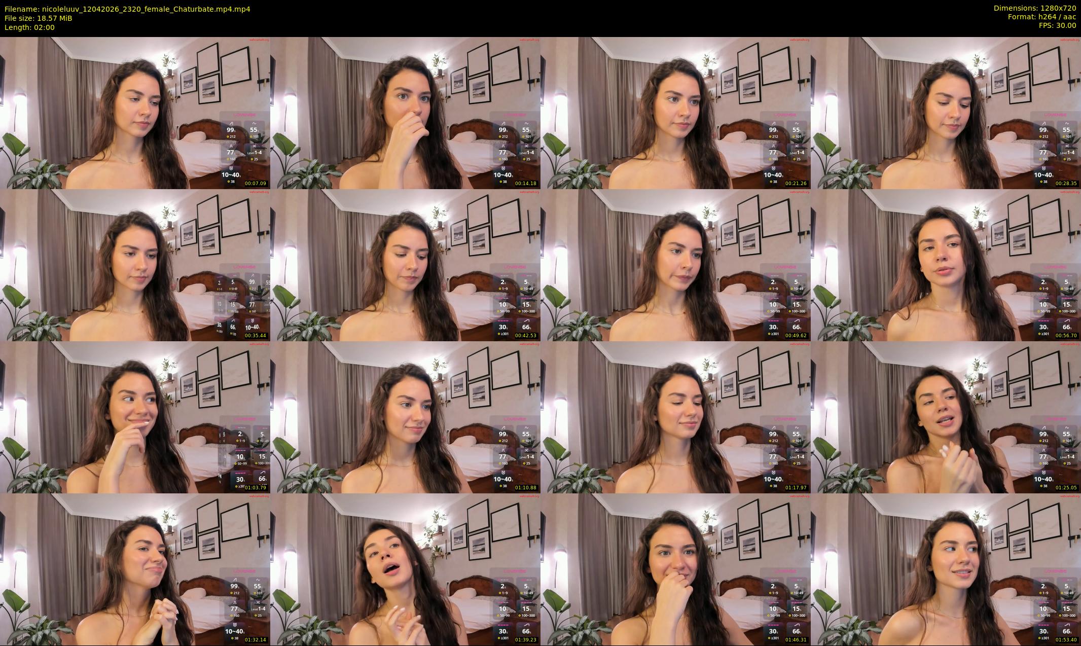 nicoleluuv — 2 minute Chaturbate female cam show recording, 720p, Apr 12, 2026