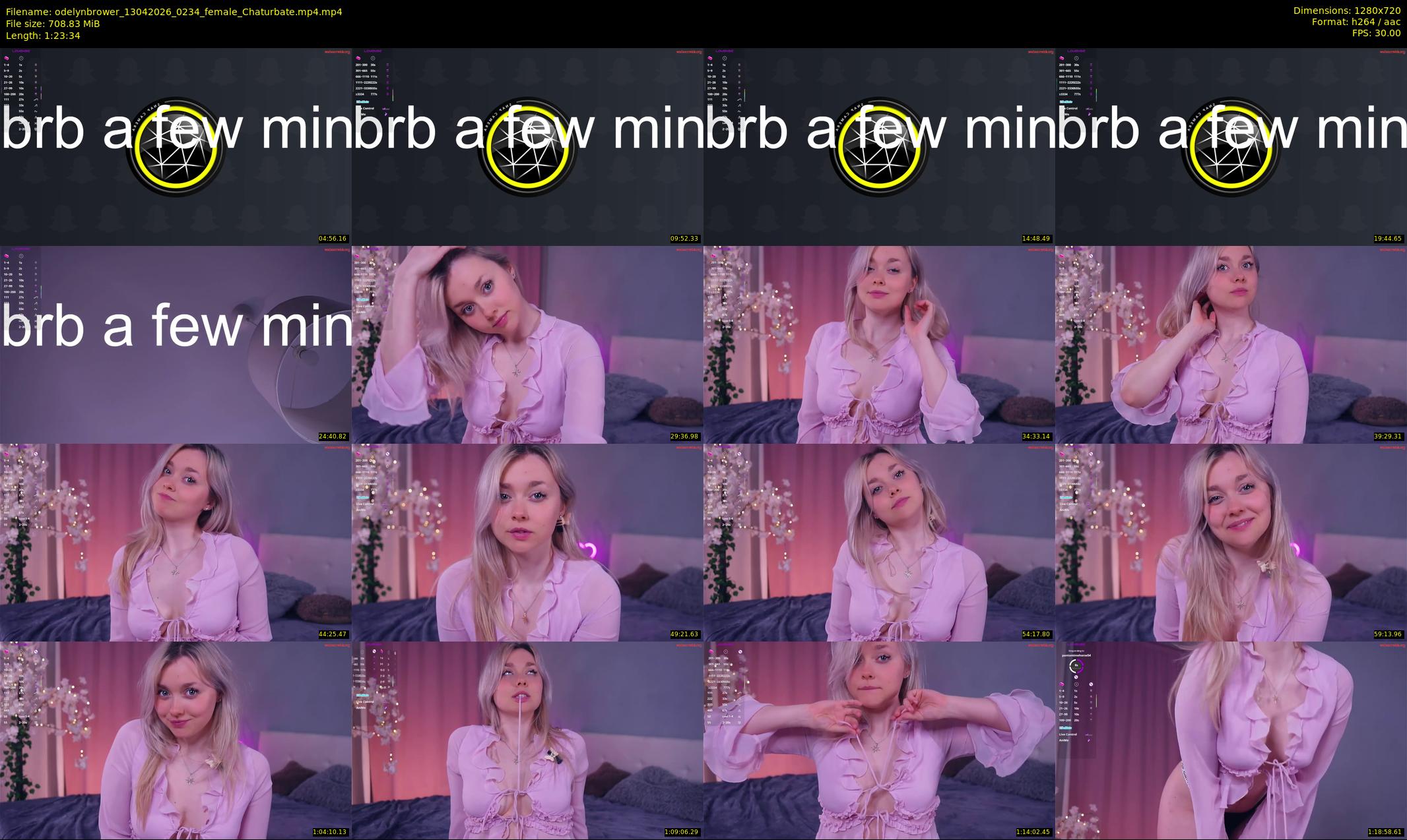 odelynbrower — 84 minute Chaturbate female cam show recording, 720p, Apr 13, 2026