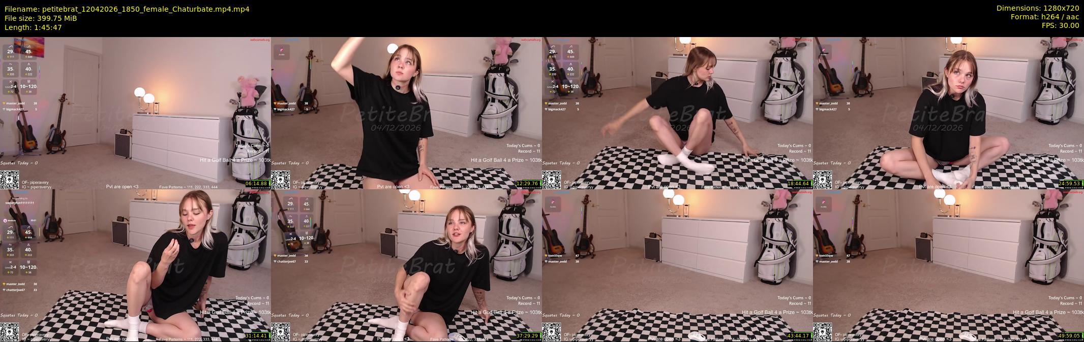 petitebrat — 106 minute Chaturbate female cam show recording, 720p, Apr 12, 2026