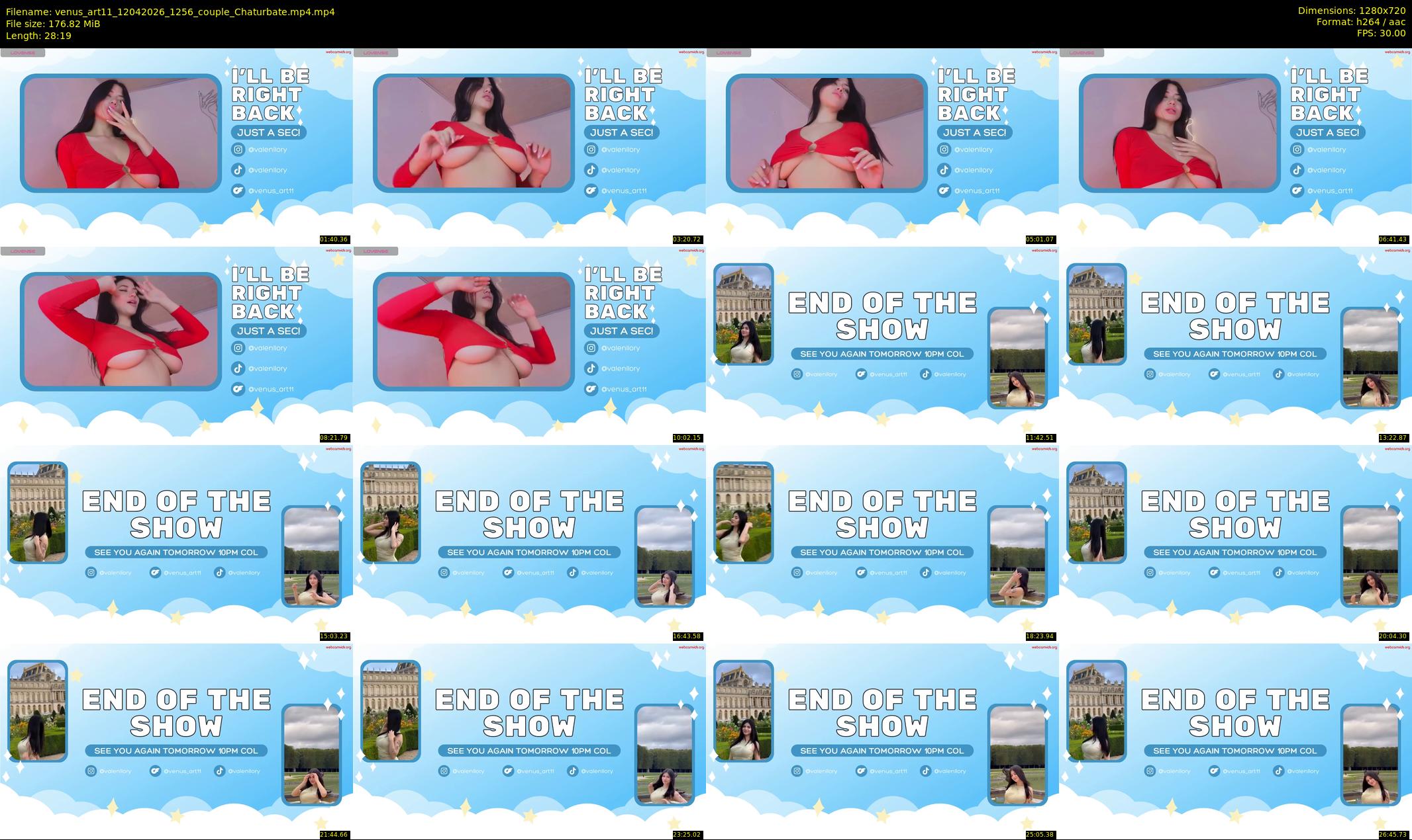 venus_art11 — 29 minute Chaturbate female cam show recording, 720p, Apr 12, 2026