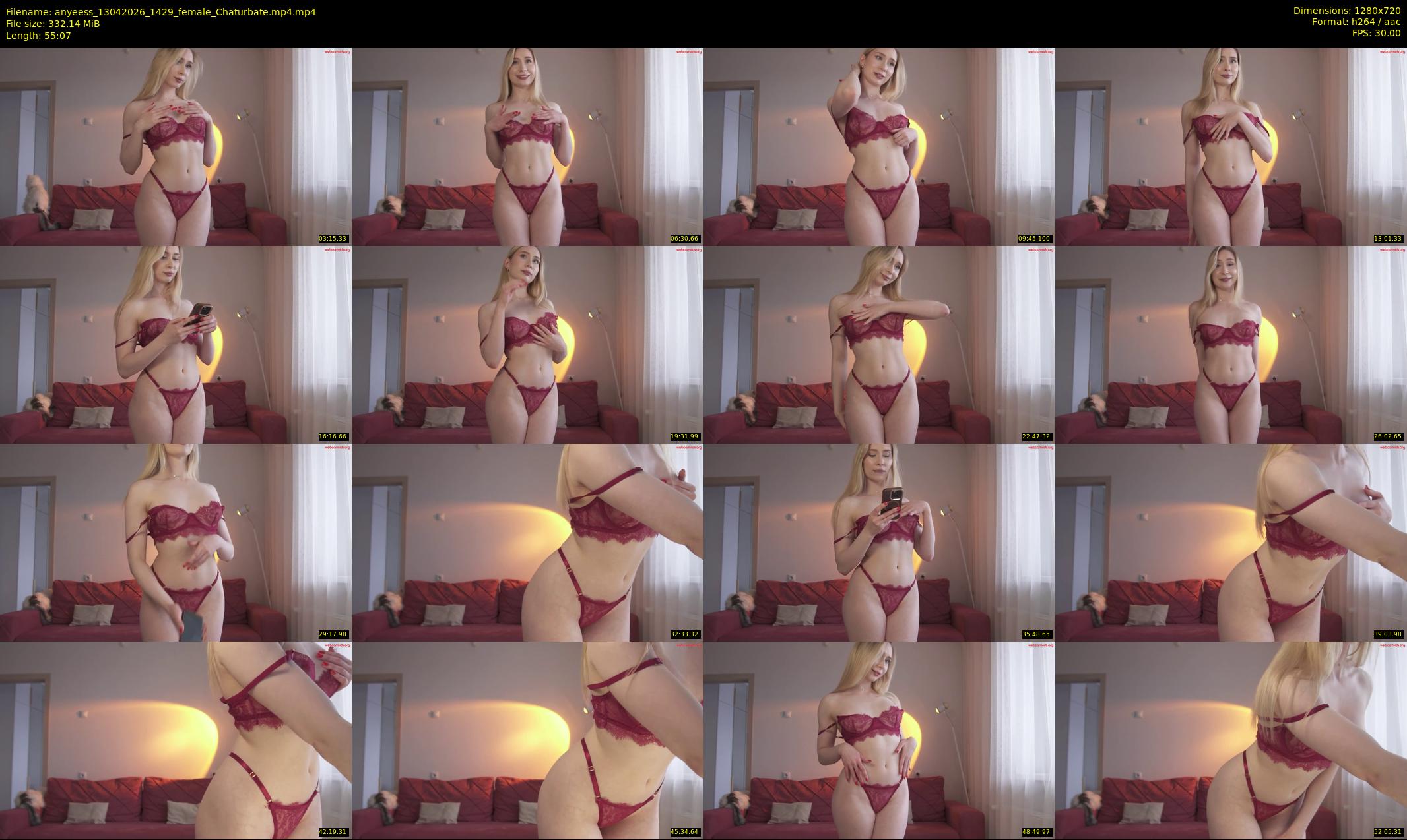 anyeess — 56 minute Chaturbate female cam show recording, 720p, Apr 13, 2026