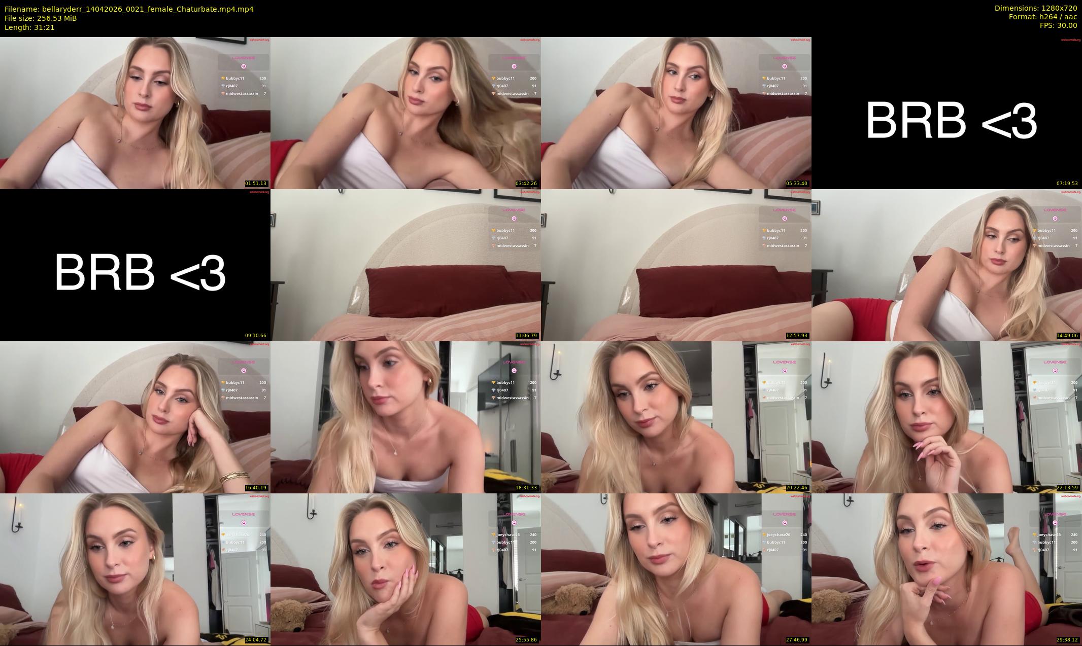 bellaryderr — 32 minute Chaturbate female cam show recording, 720p, Apr 14, 2026