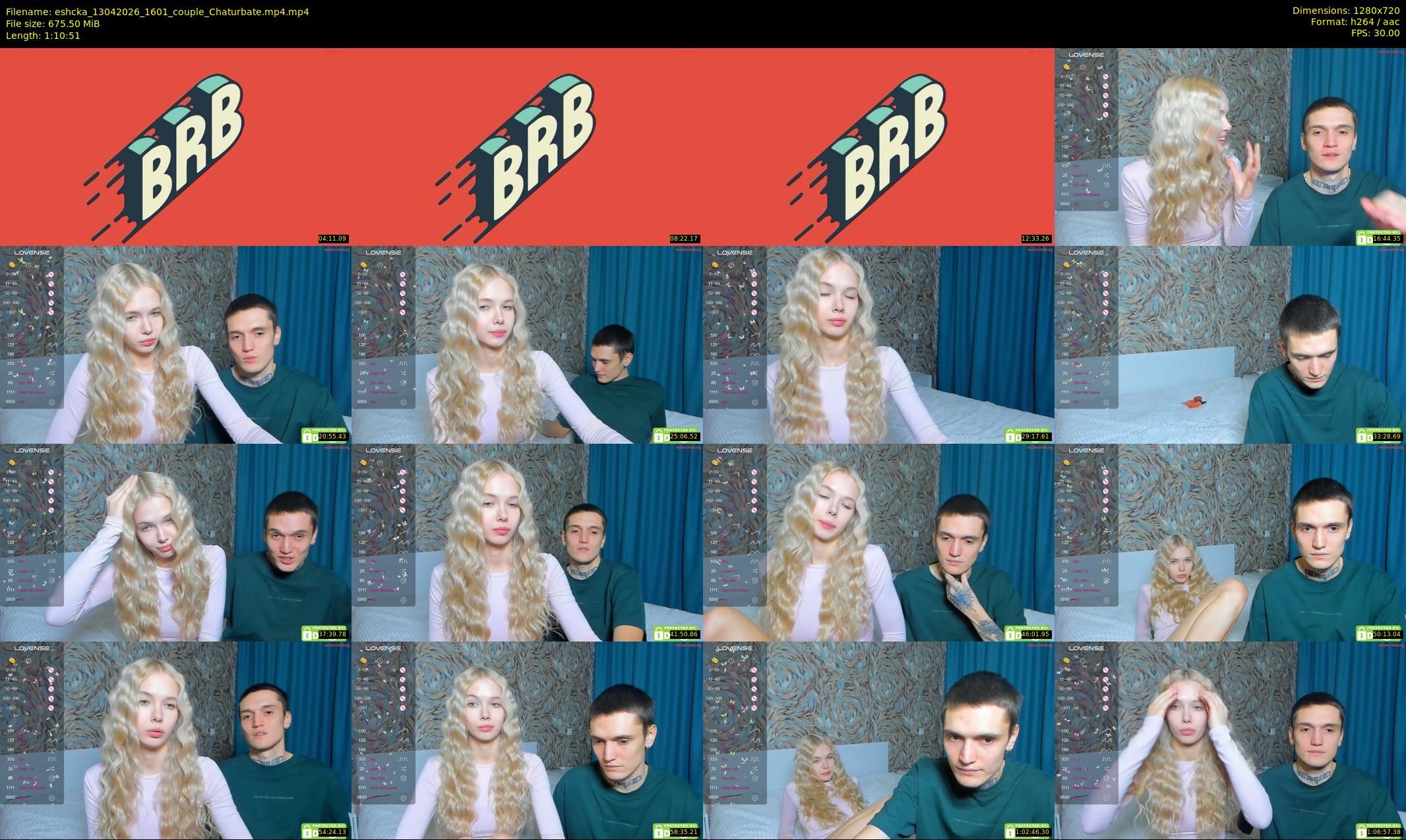 eshcka — 71 minute Chaturbate couple cam show recording, 720p, Apr 13, 2026