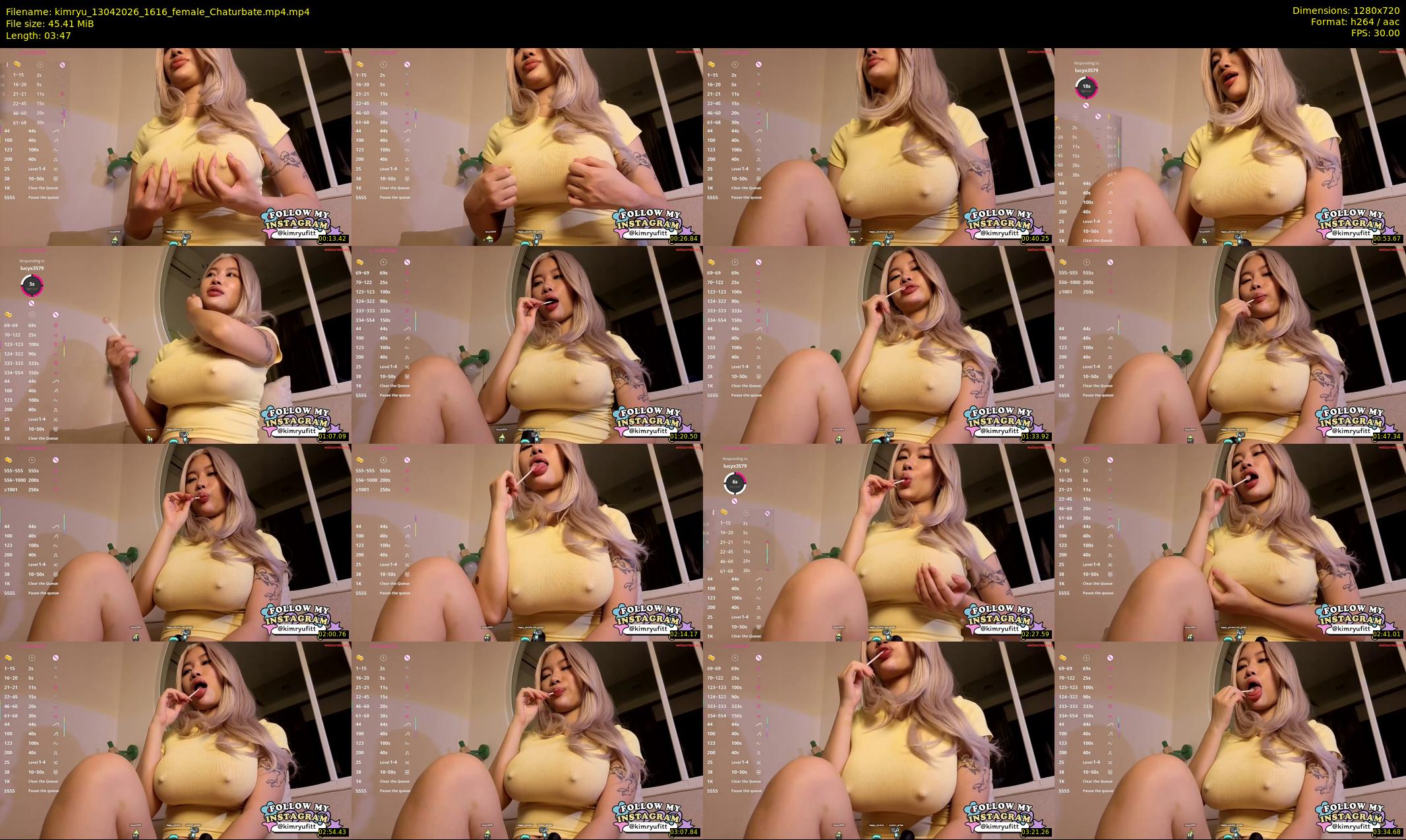 kimryu — 4 minute Chaturbate female cam show recording, 720p, Apr 13, 2026