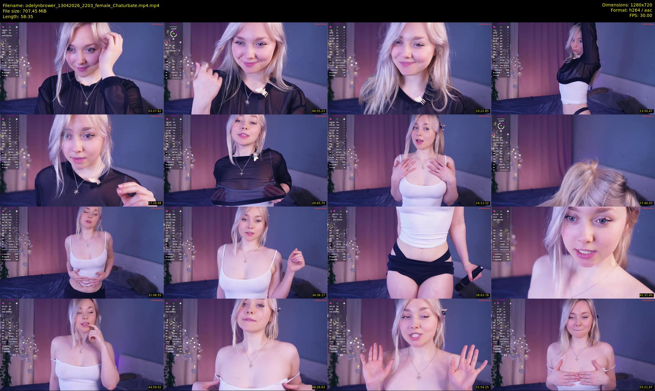 odelynbrower — 59 minute Chaturbate female cam show recording, 720p, Apr 13, 2026