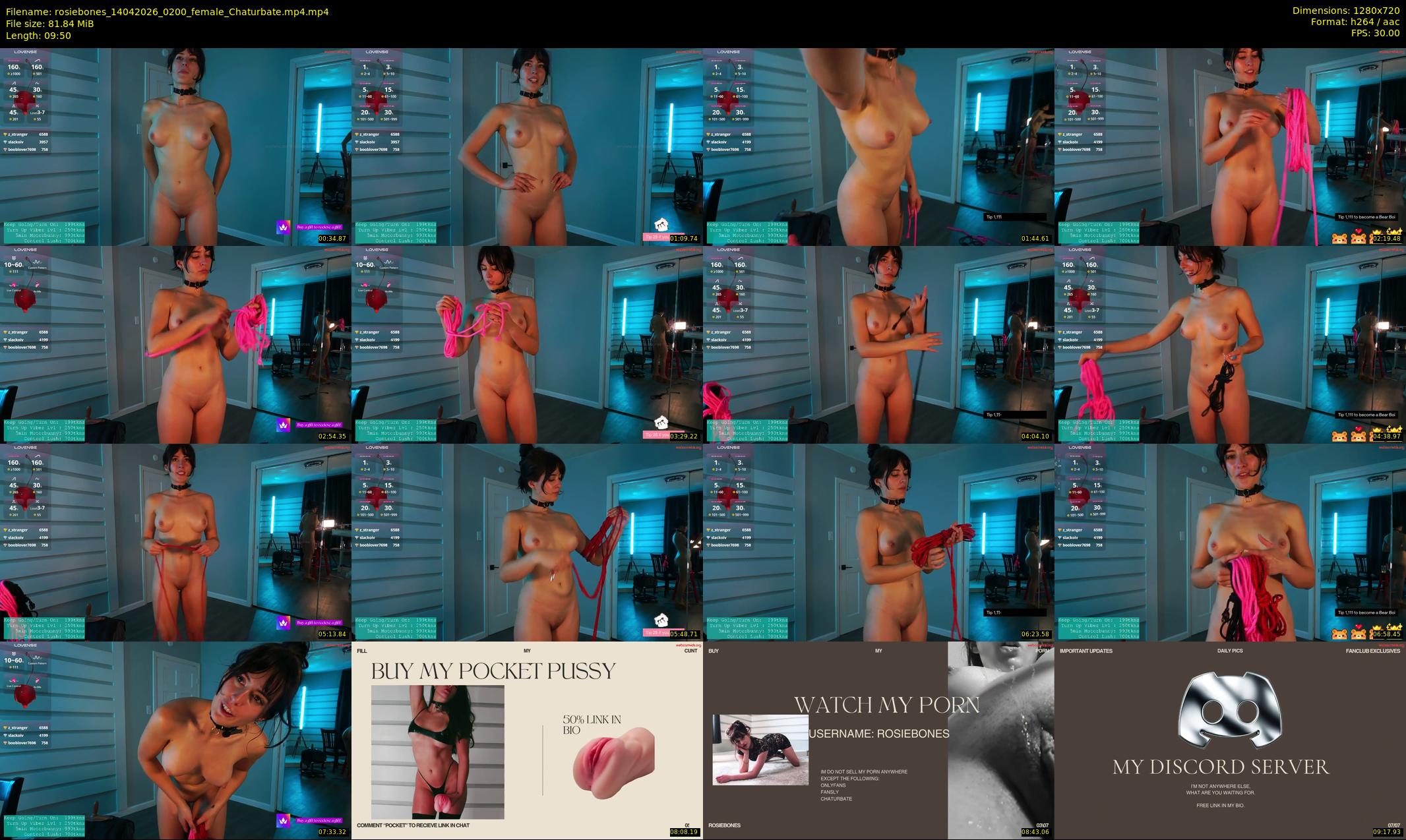 rosiebones — 10 minute Chaturbate female cam show recording, 720p, Apr 14, 2026