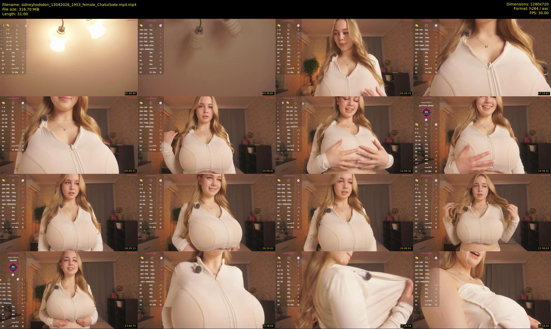 sidneyhodsdon — 31 minute Chaturbate female cam show recording, 720p, Apr 13, 2026