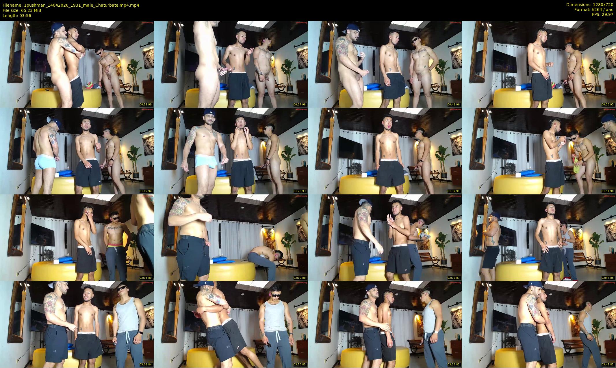 1pushman — 4 minute Chaturbate male cam show recording, 720p, Apr 14, 2026