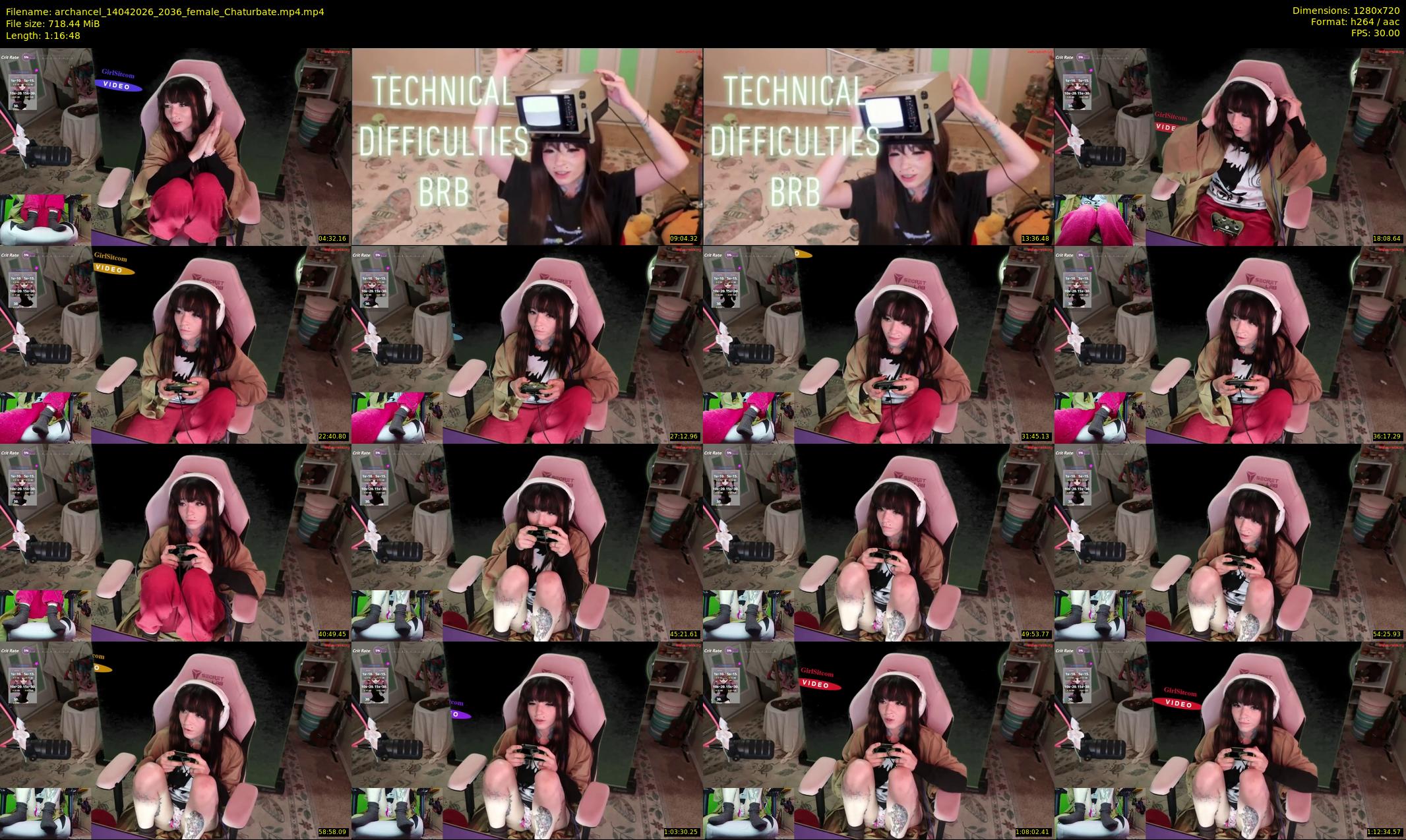 archancel — 77 minute Chaturbate female cam show recording, 720p, Apr 14, 2026