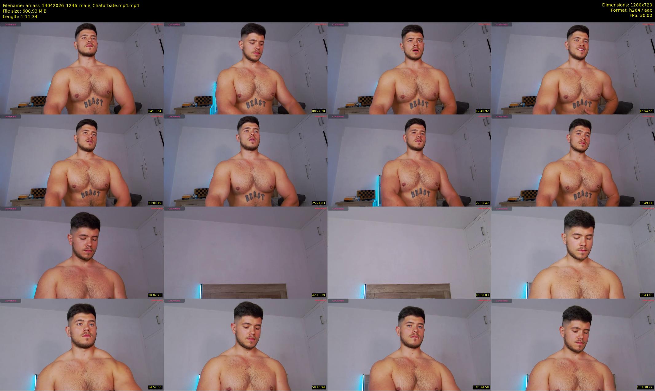 arilass — 72 minute Chaturbate male cam show recording, 720p, Apr 14, 2026