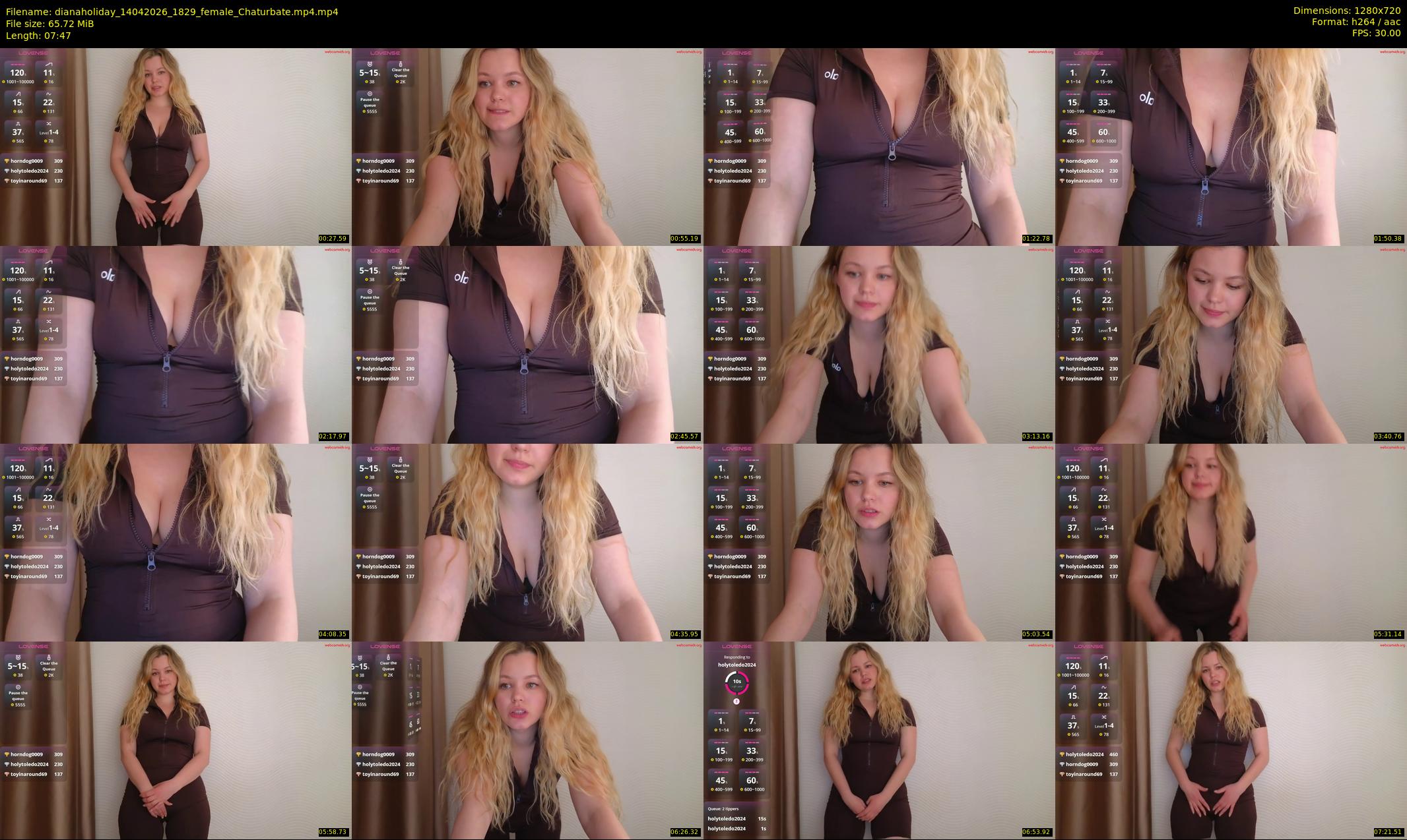 dianaholiday — 8 minute Chaturbate female cam show recording, 720p, Apr 14, 2026