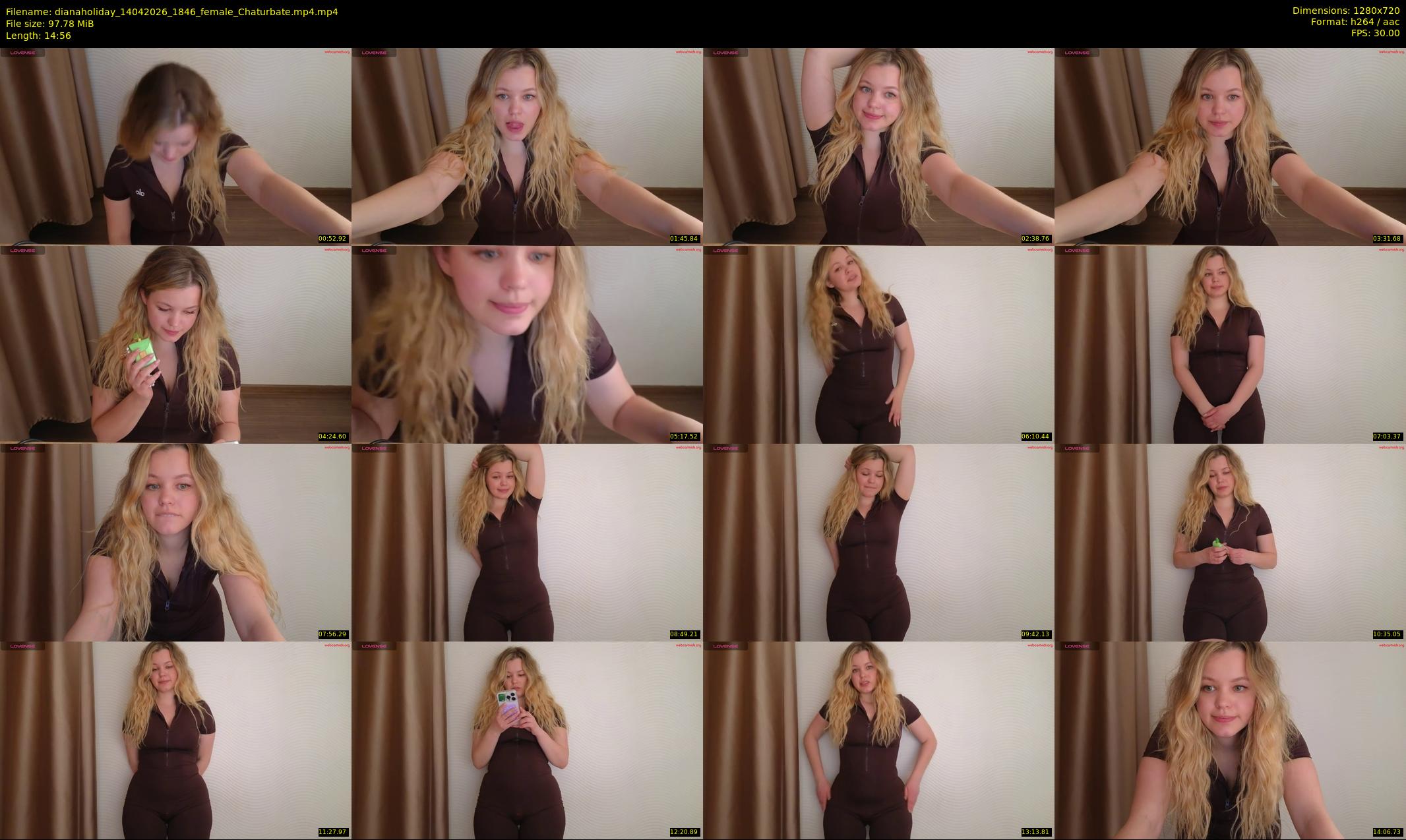 dianaholiday — 15 minute Chaturbate female cam show recording, 720p, Apr 14, 2026
