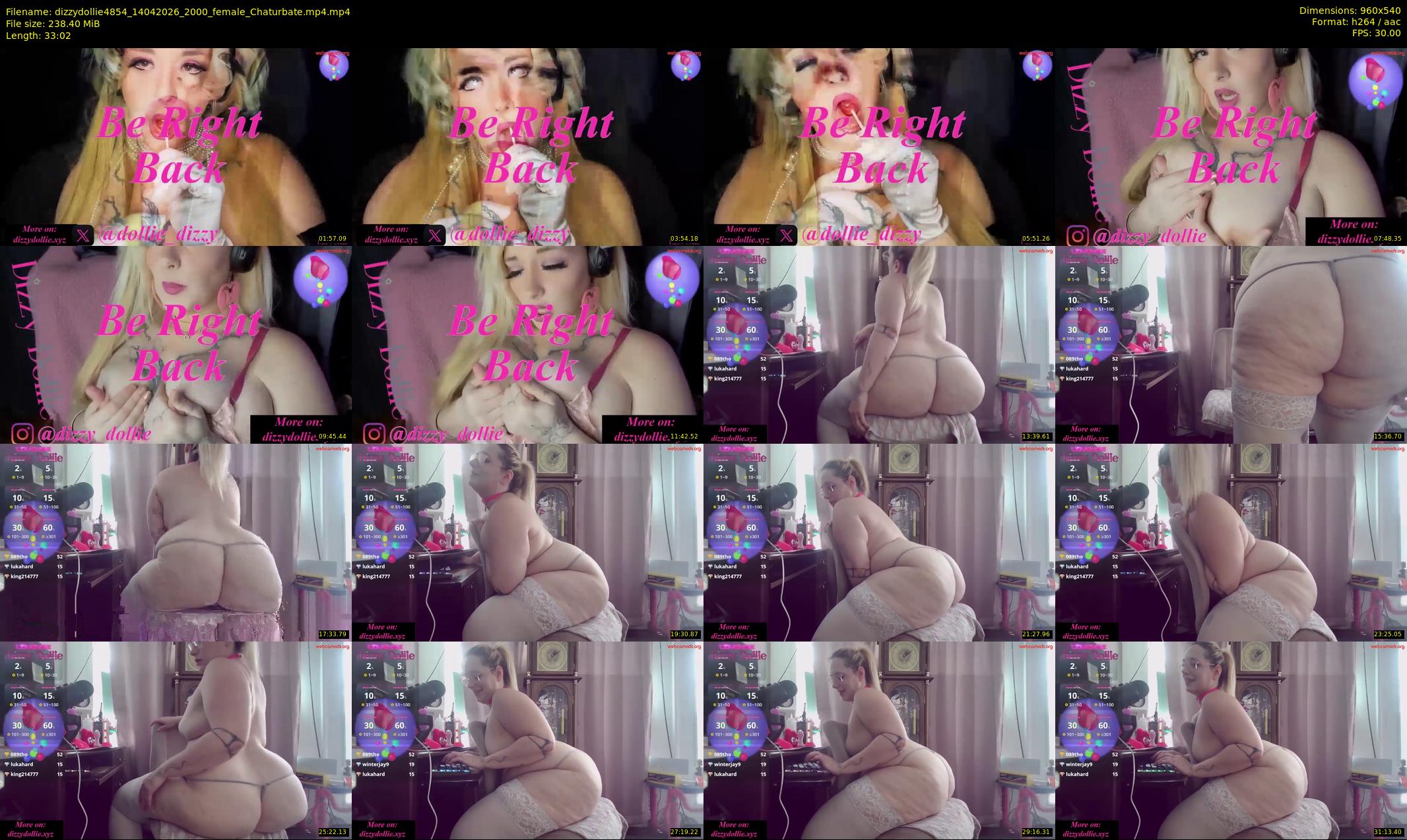 dizzydollie4854 — 34 minute Chaturbate female cam show recording, 480p, Apr 14, 2026