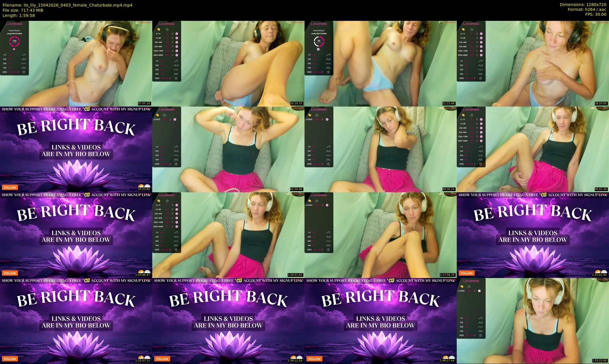 its_lily — 120 minute Chaturbate female cam show recording, 720p, Apr 15, 2026