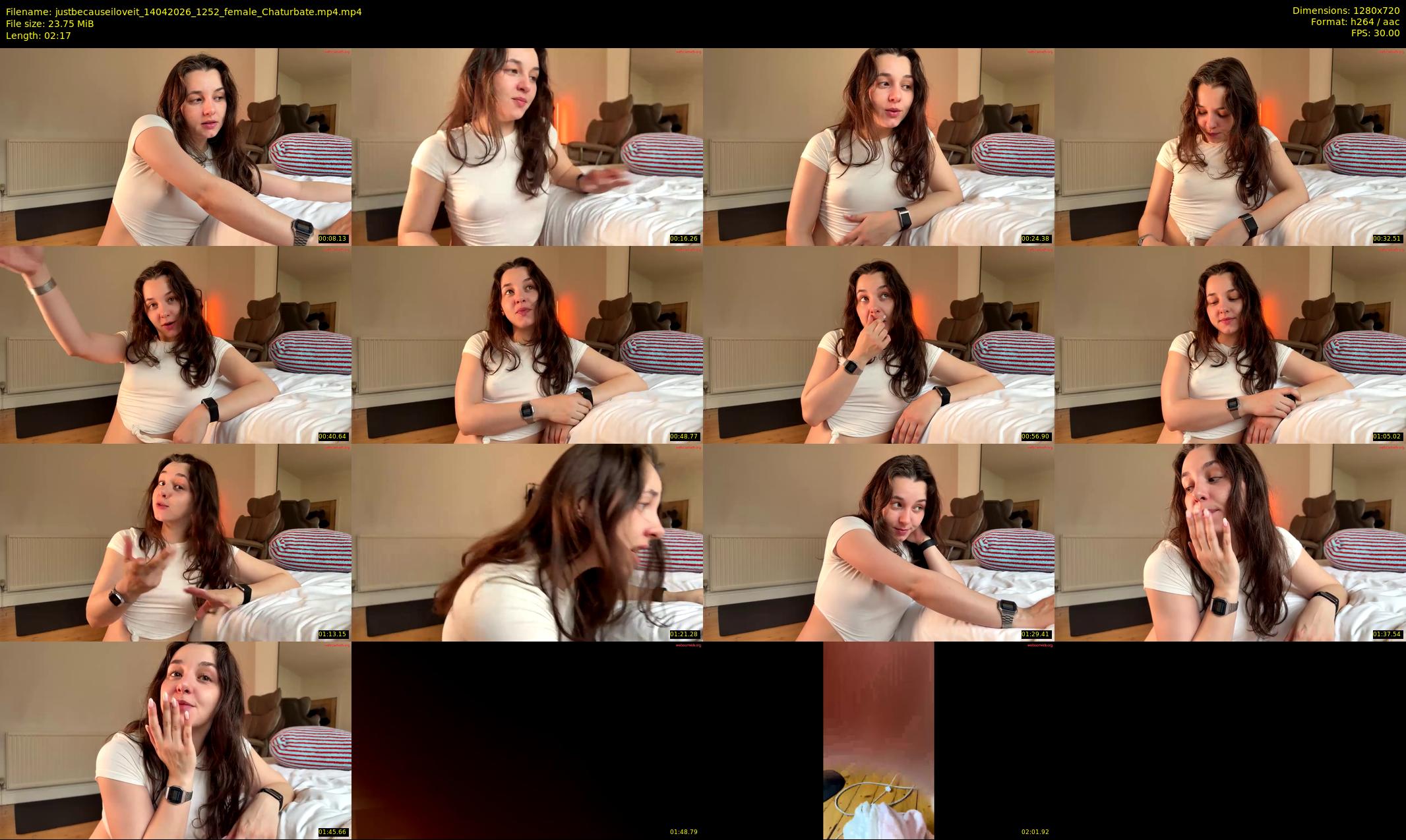 justbecauseiloveit — 3 minute Chaturbate female cam show recording, 720p, Apr 14, 2026