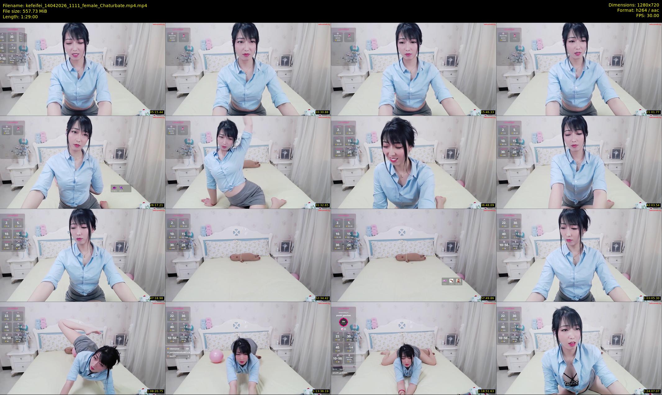 kefeifei — 89 minute Chaturbate female cam show recording, 720p, Apr 14, 2026