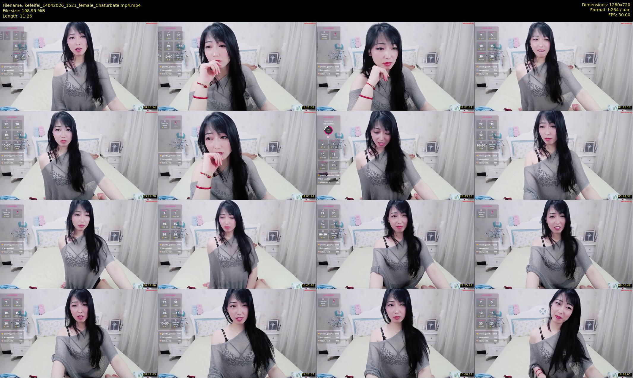 kefeifei — 12 minute Chaturbate female cam show recording, 720p, Apr 14, 2026