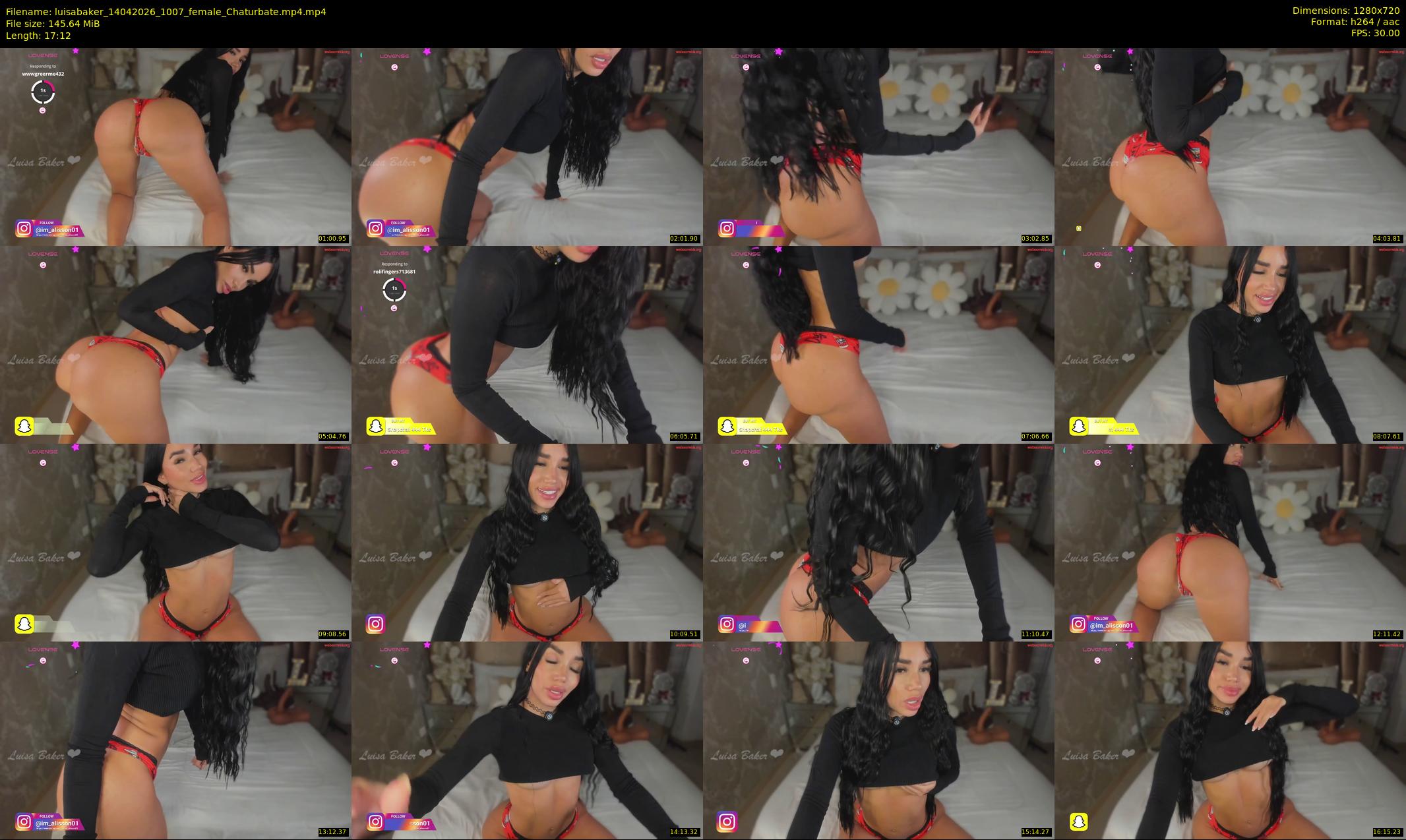 luisabaker — 18 minute Chaturbate female cam show recording, 720p, Apr 14, 2026
