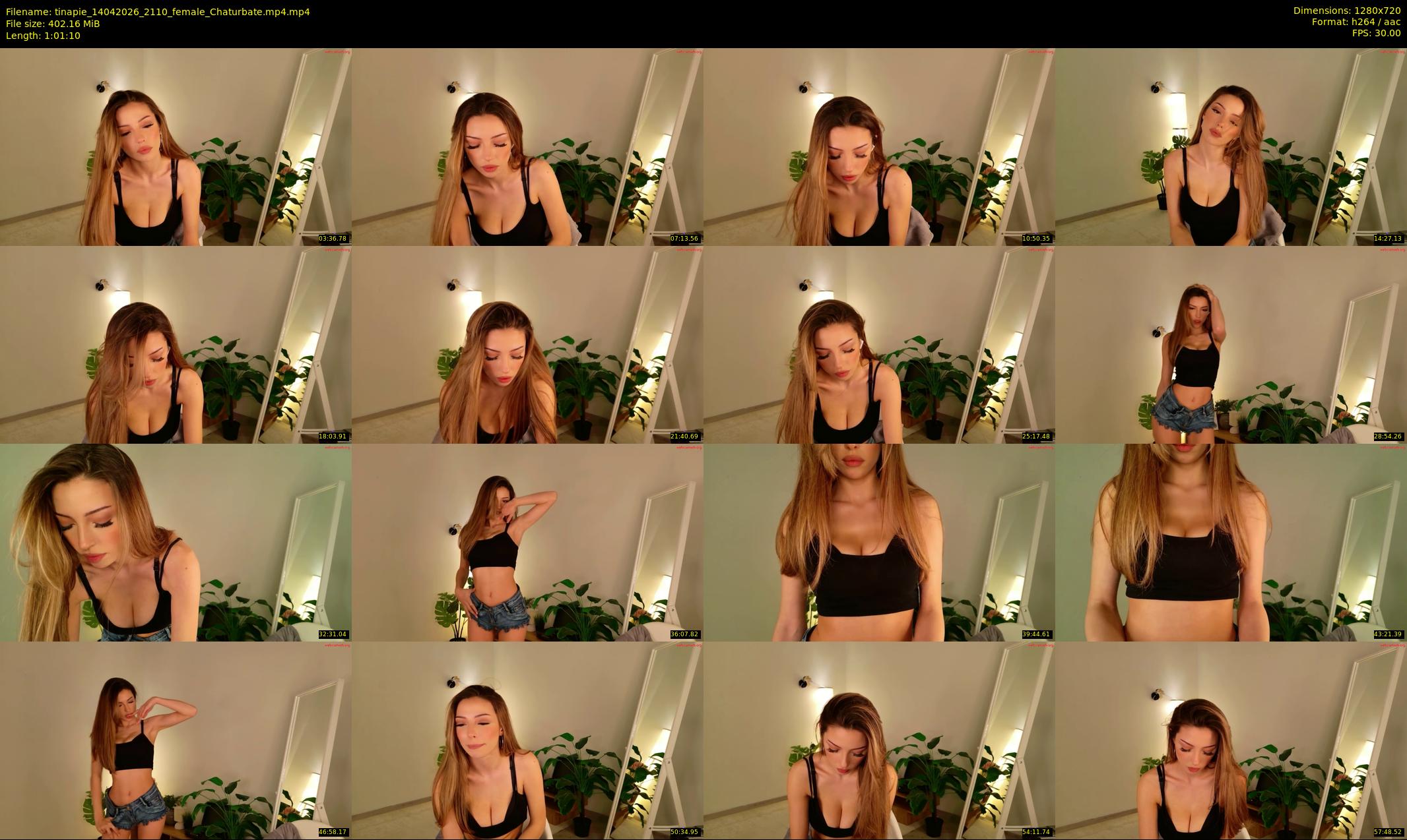 tinapie — 62 minute Chaturbate female cam show recording, 720p, Apr 14, 2026