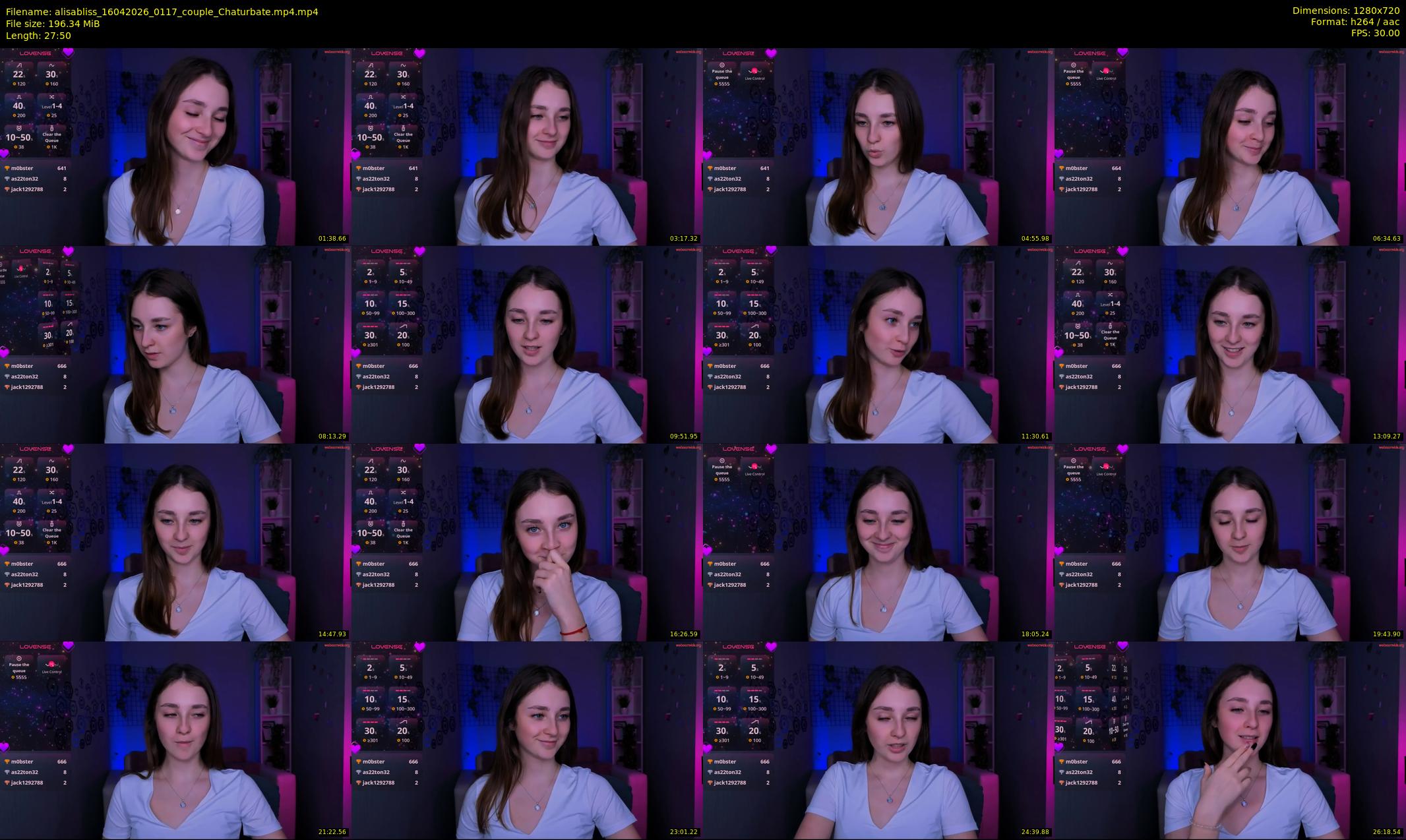 alisabliss — 28 minute Chaturbate female cam show recording, 720p, Apr 16, 2026