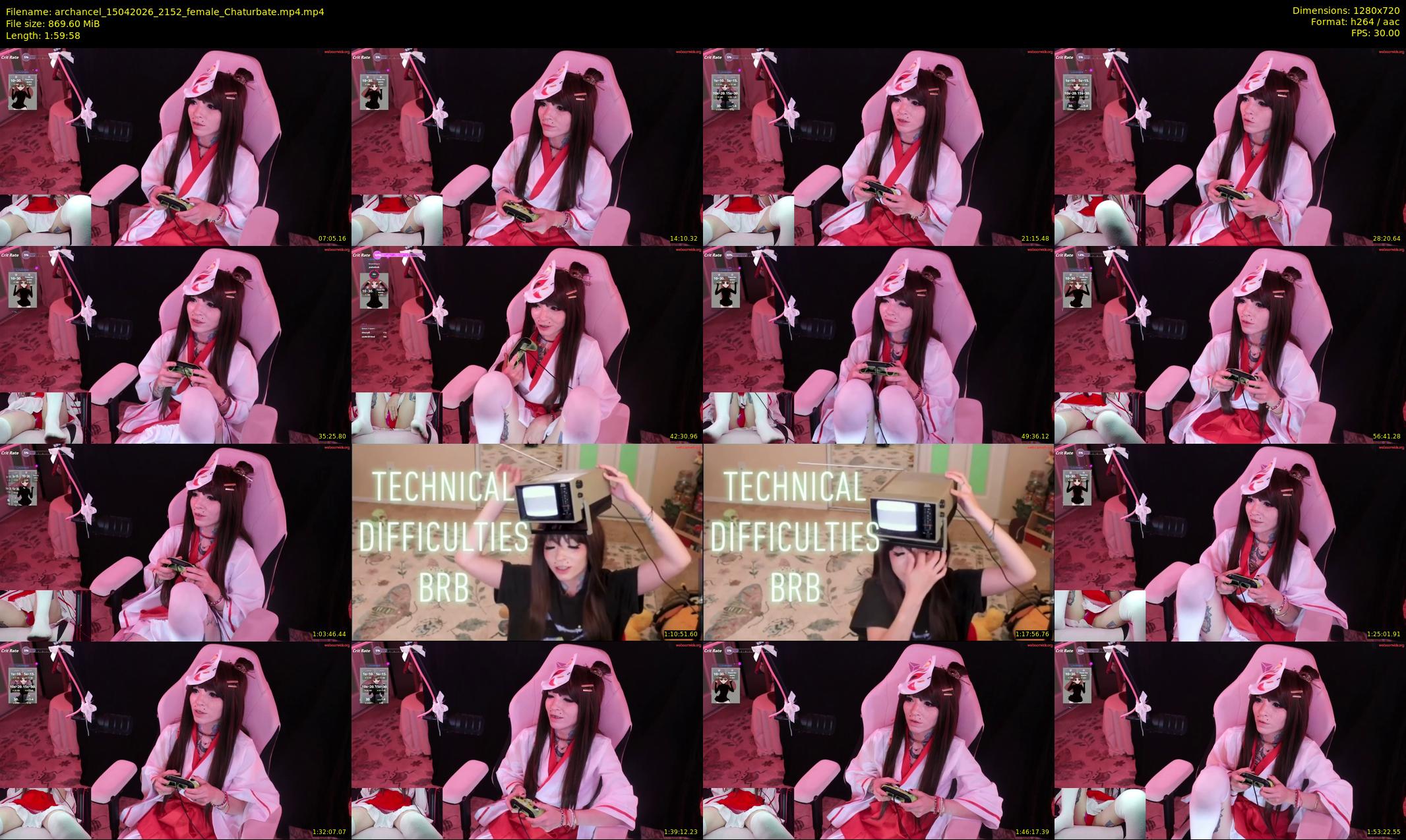 archancel — 120 minute Chaturbate female cam show recording, 720p, Apr 15, 2026
