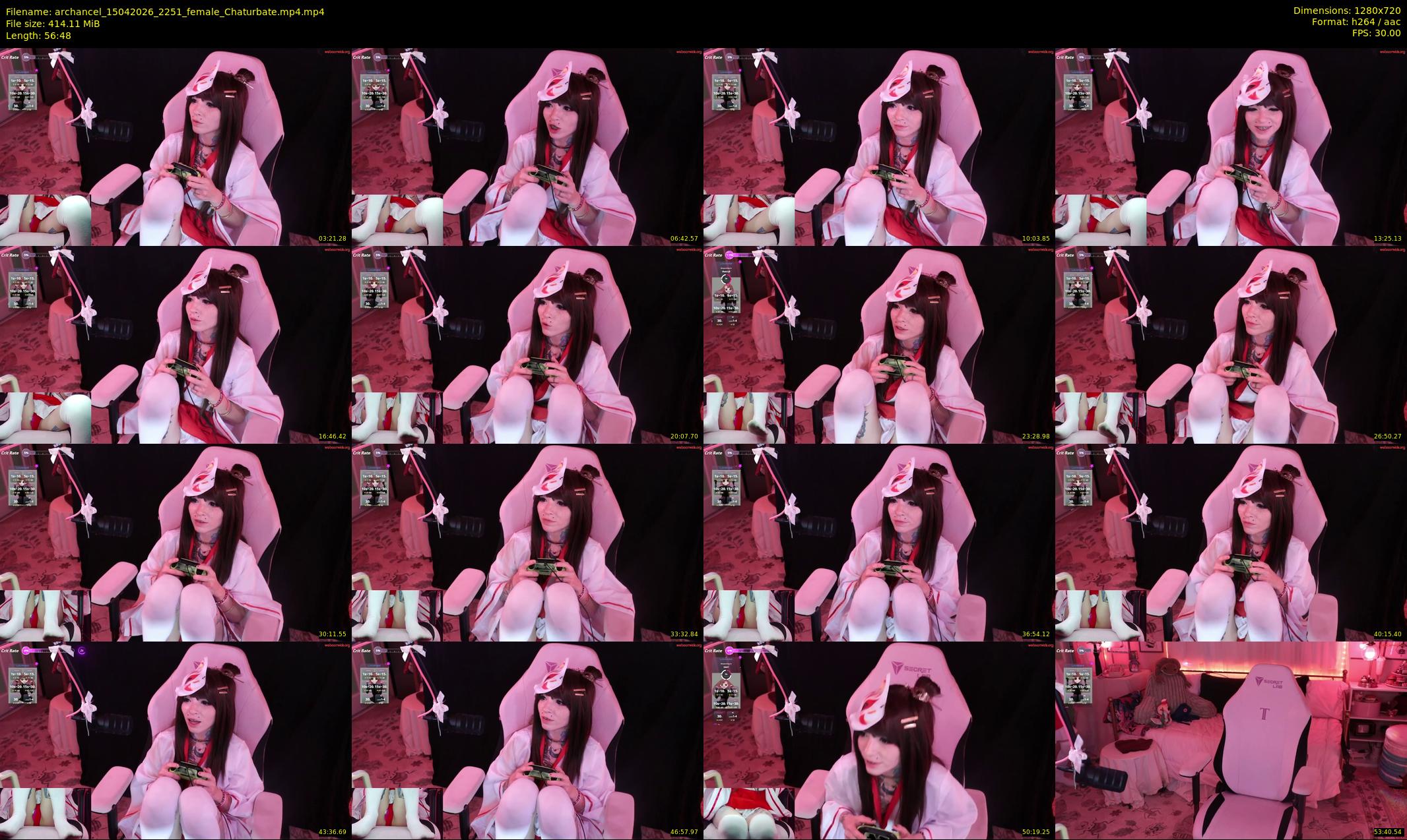 archancel — 57 minute Chaturbate female cam show recording, 720p, Apr 15, 2026