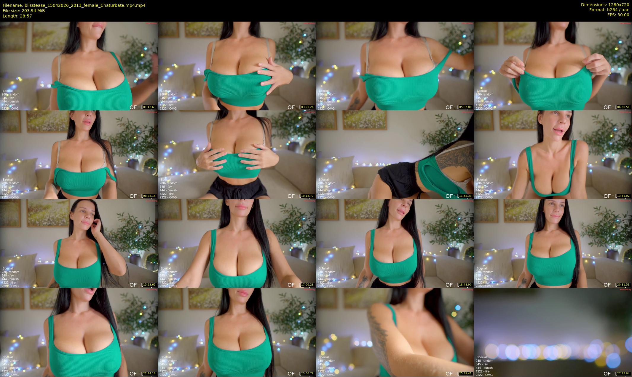 blisstease — 29 minute Chaturbate female cam show recording, 720p, Apr 15, 2026