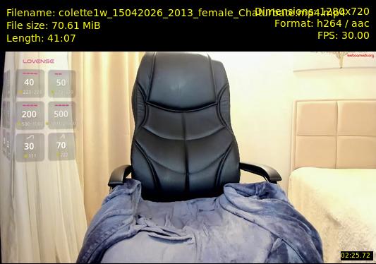 colette1w — 42 minute Chaturbate female cam show recording, 720p, Apr 15, 2026