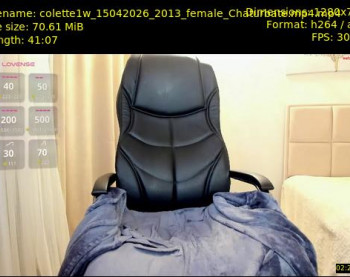 colette1w — 42 minute Chaturbate female cam show recording, 720p, Apr 15, 2026