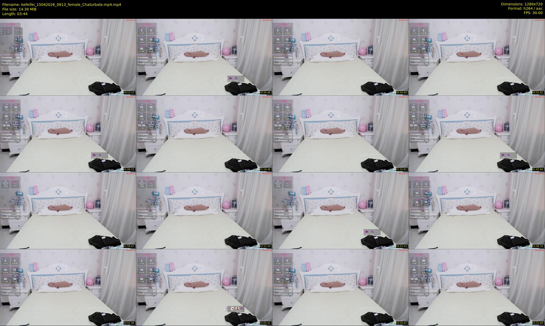 kefeifei — 4 minute Chaturbate female cam show recording, 720p, Apr 15, 2026