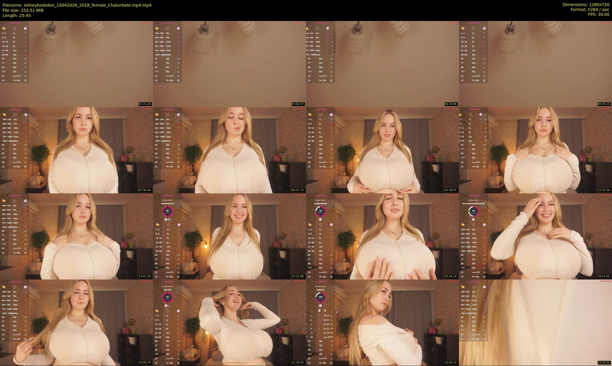 sidneyhodsdon — 26 minute Chaturbate female cam show recording, 720p, Apr 15, 2026