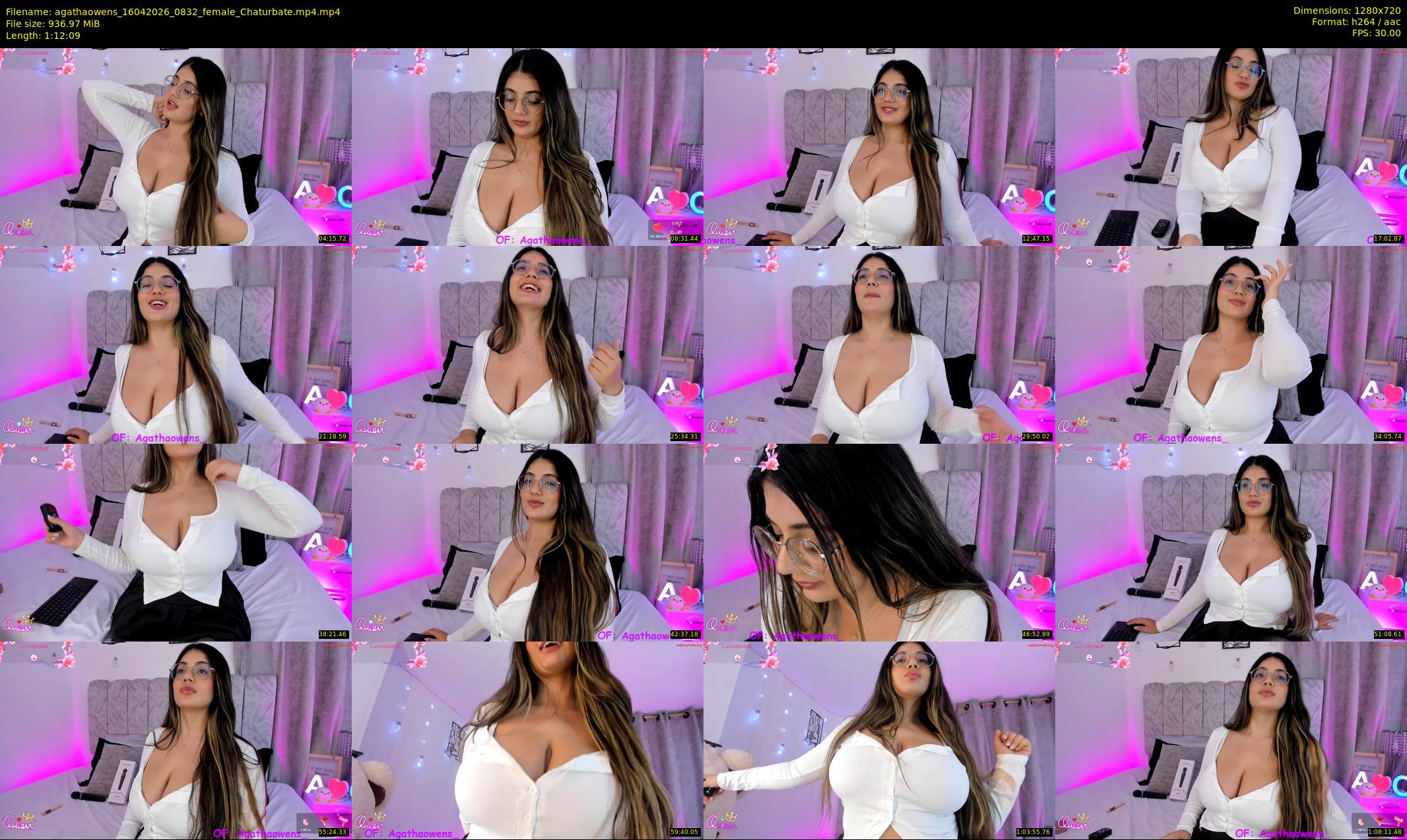 agathaowens — 73 minute Chaturbate female cam show recording, 720p, Apr 16, 2026