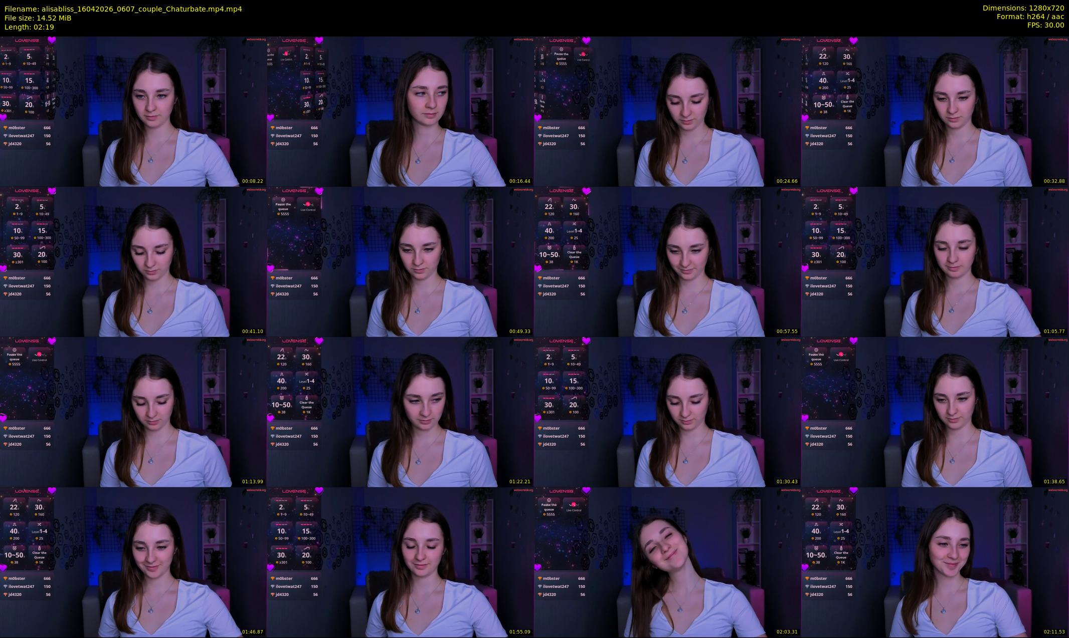 alisabliss — 3 minute Chaturbate female cam show recording, 720p, Apr 16, 2026