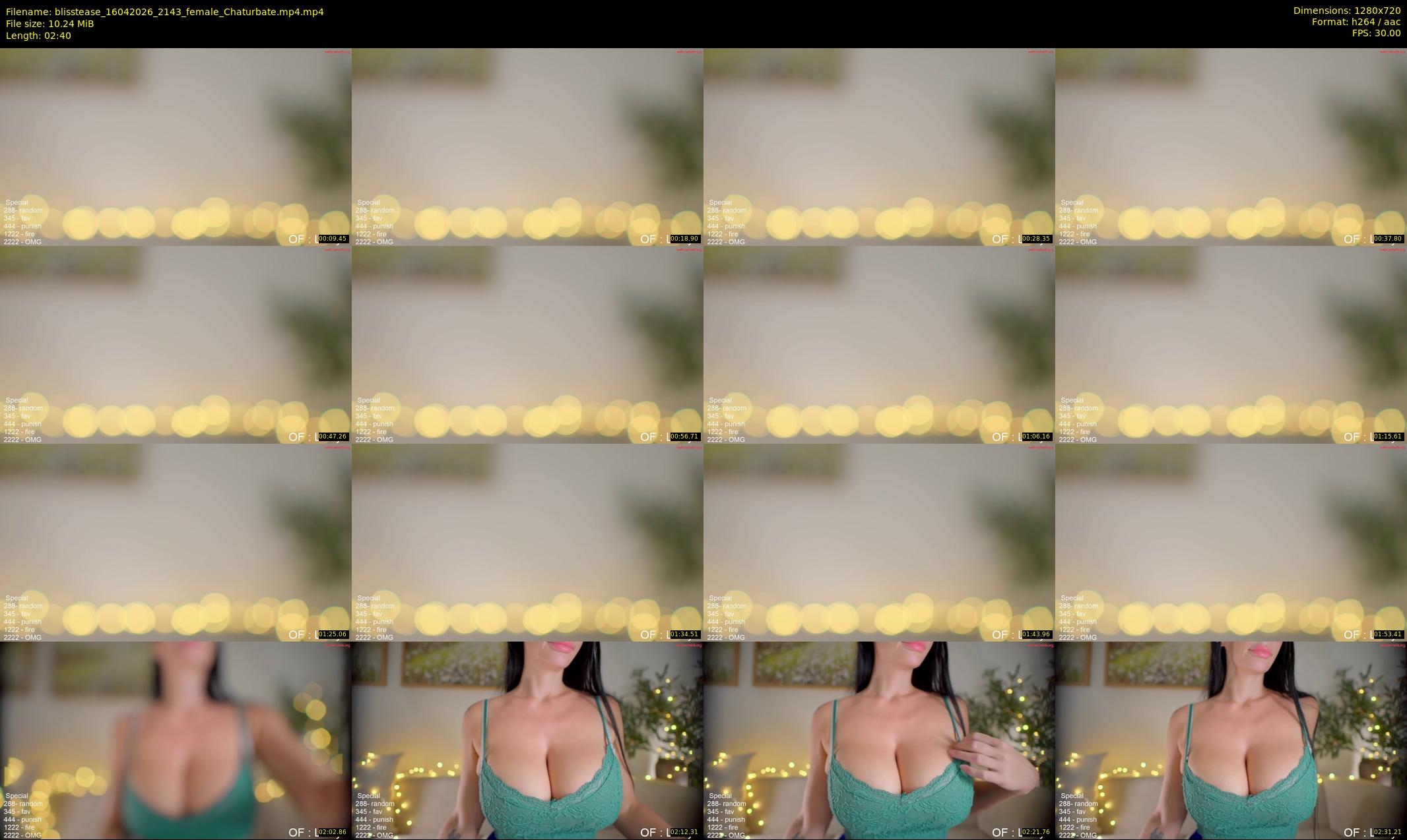 blisstease — 3 minute Chaturbate female cam show recording, 720p, Apr 16, 2026