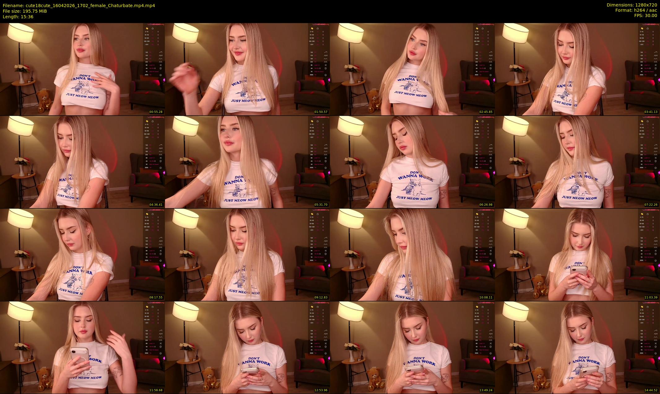 cute18cute — 16 minute Chaturbate female cam show recording, 720p, Apr 16, 2026