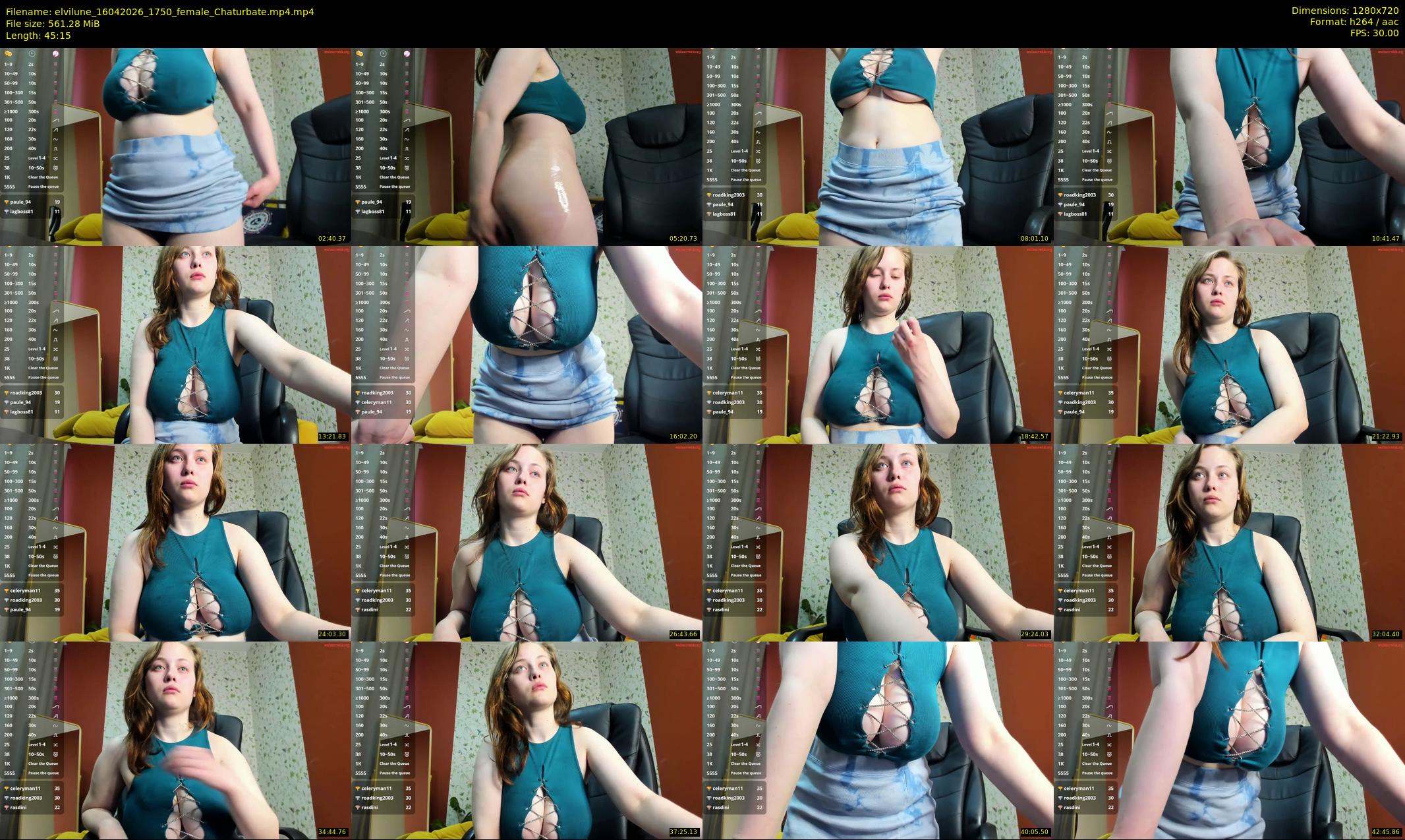 elvilune — 46 minute Chaturbate female cam show recording, 720p, Apr 16, 2026