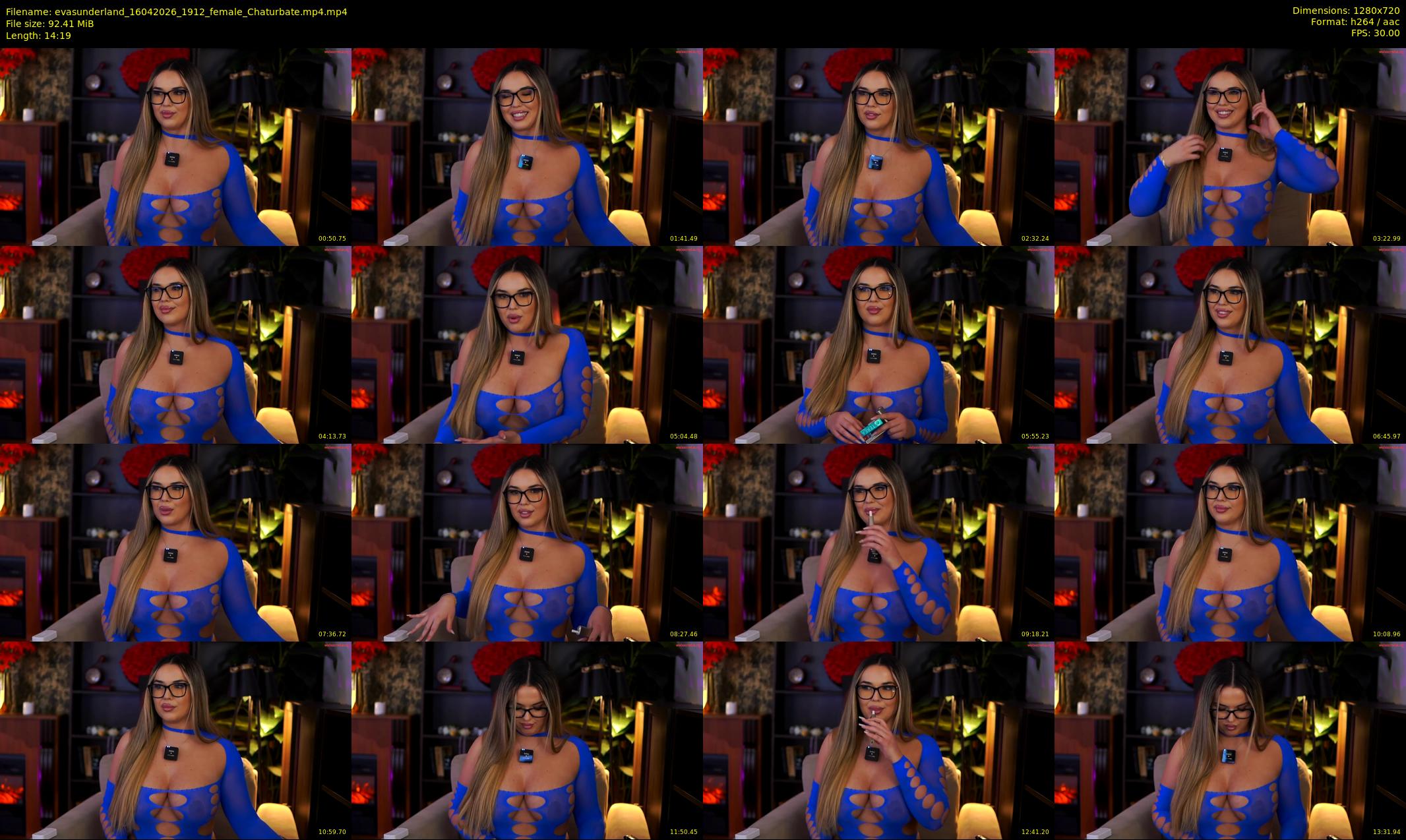 evasunderland — 15 minute Chaturbate female cam show recording, 720p, Apr 16, 2026