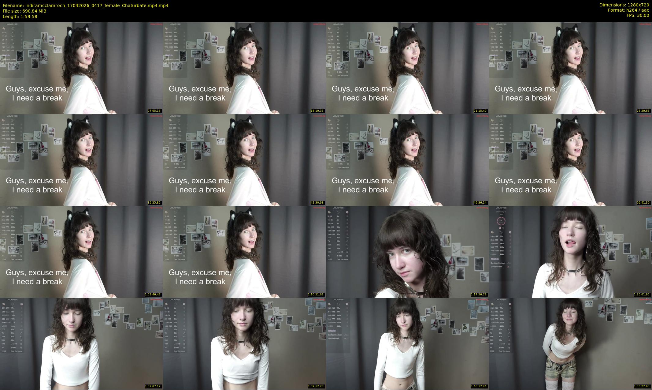 indiramcclamroch — 120 minute Chaturbate female cam show recording, 720p, Apr 17, 2026