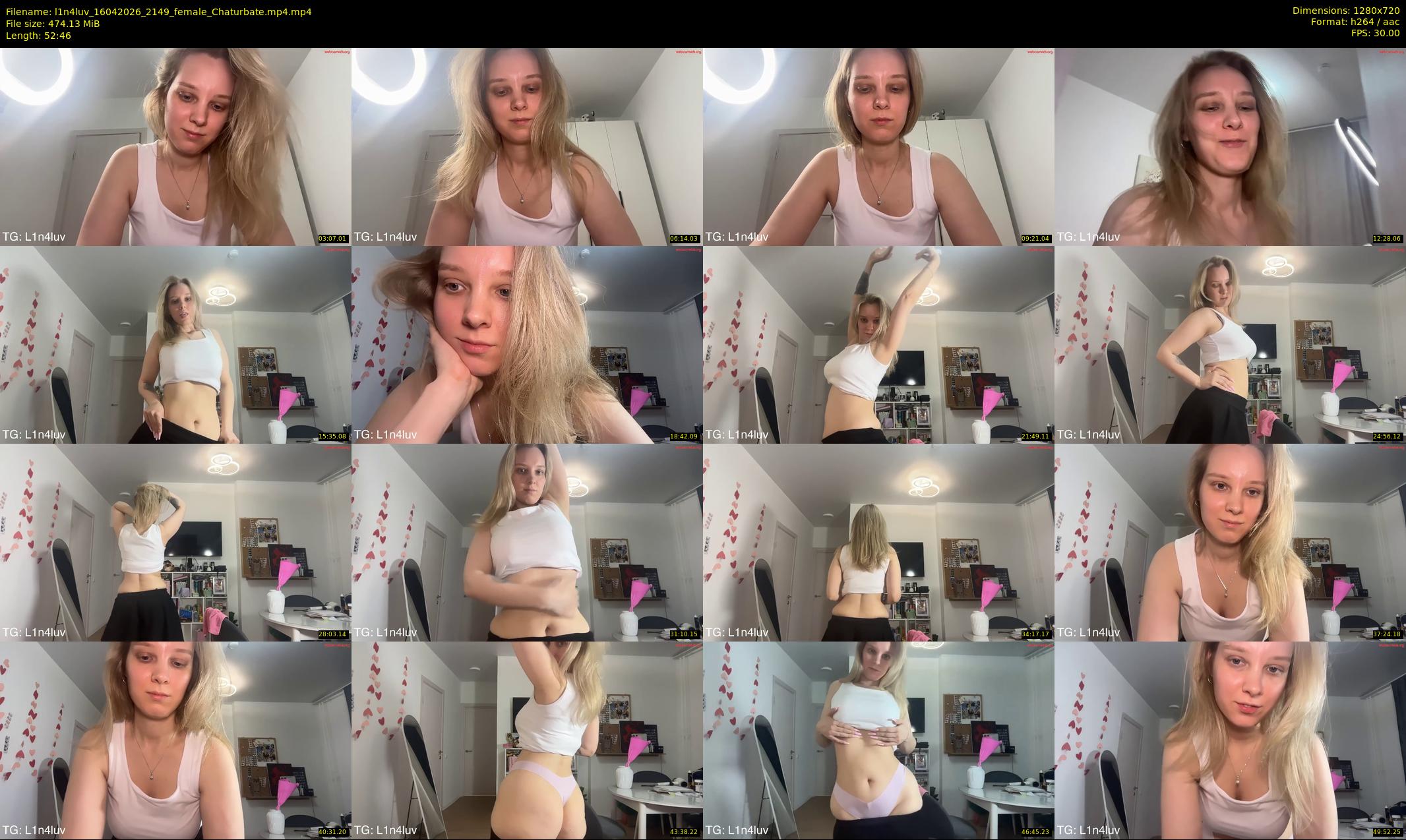 l1n4luv — 53 minute Chaturbate female cam show recording, 720p, Apr 16, 2026