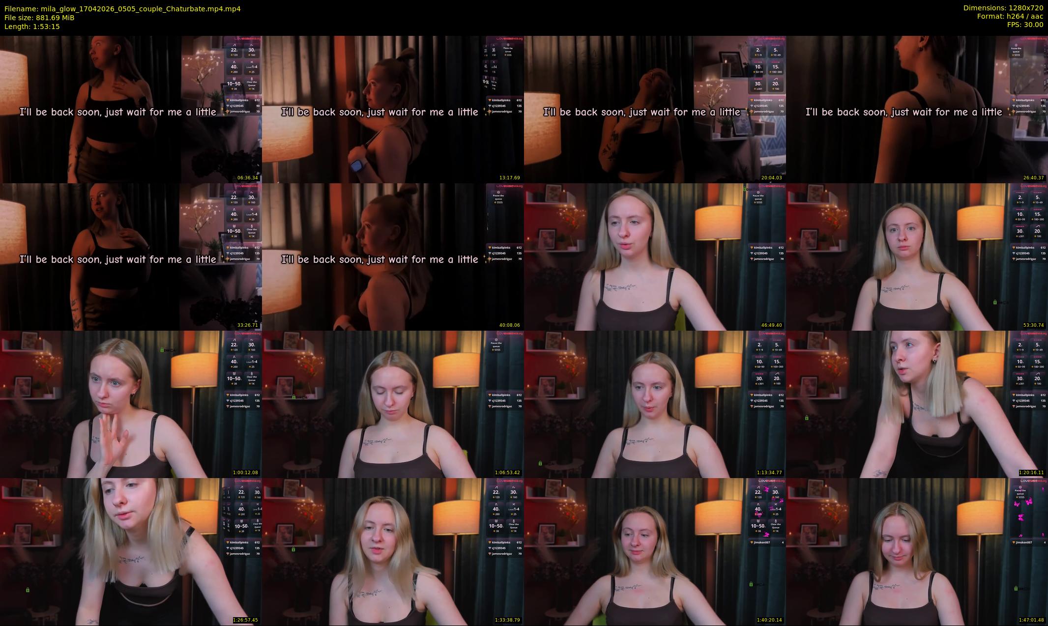 mila_glow — 114 minute Chaturbate female cam show recording, 720p, Apr 17, 2026