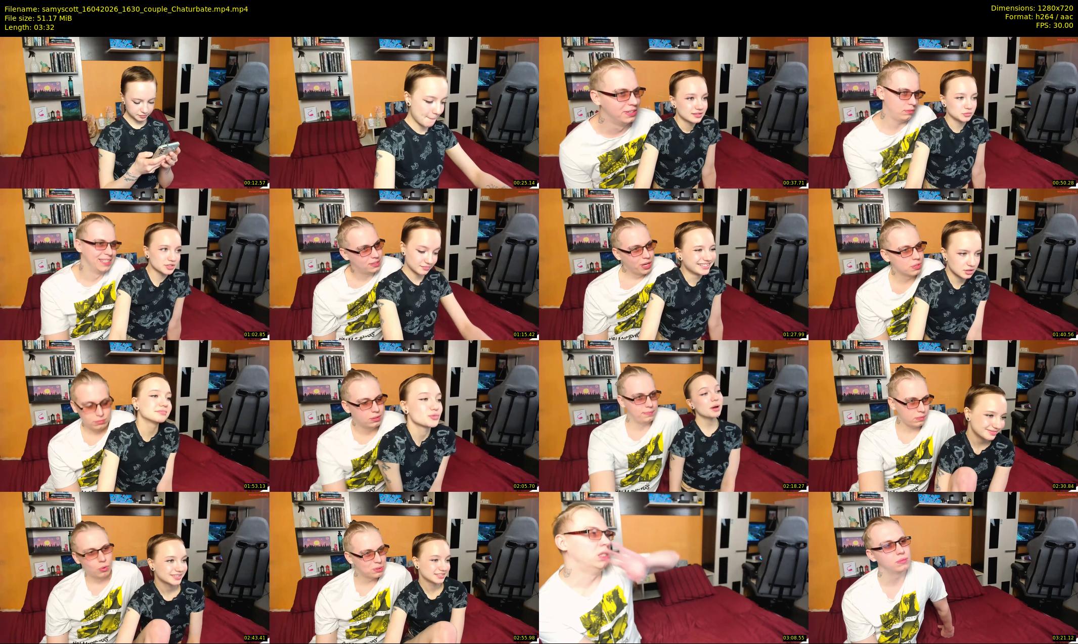 samyscott — 4 minute Chaturbate couple cam show recording, 720p, Apr 16, 2026