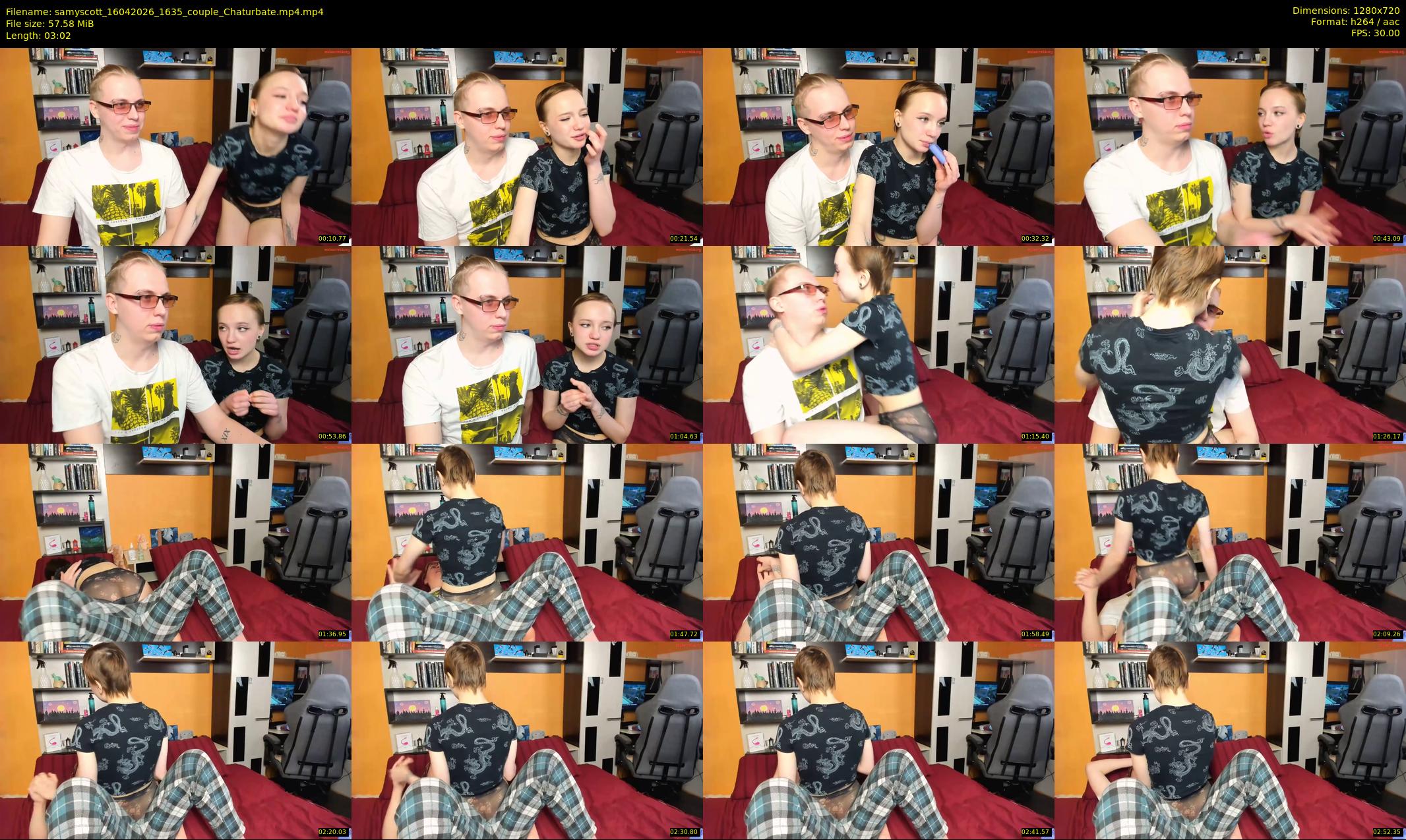 samyscott — 4 minute Chaturbate couple cam show recording, 720p, Apr 16, 2026