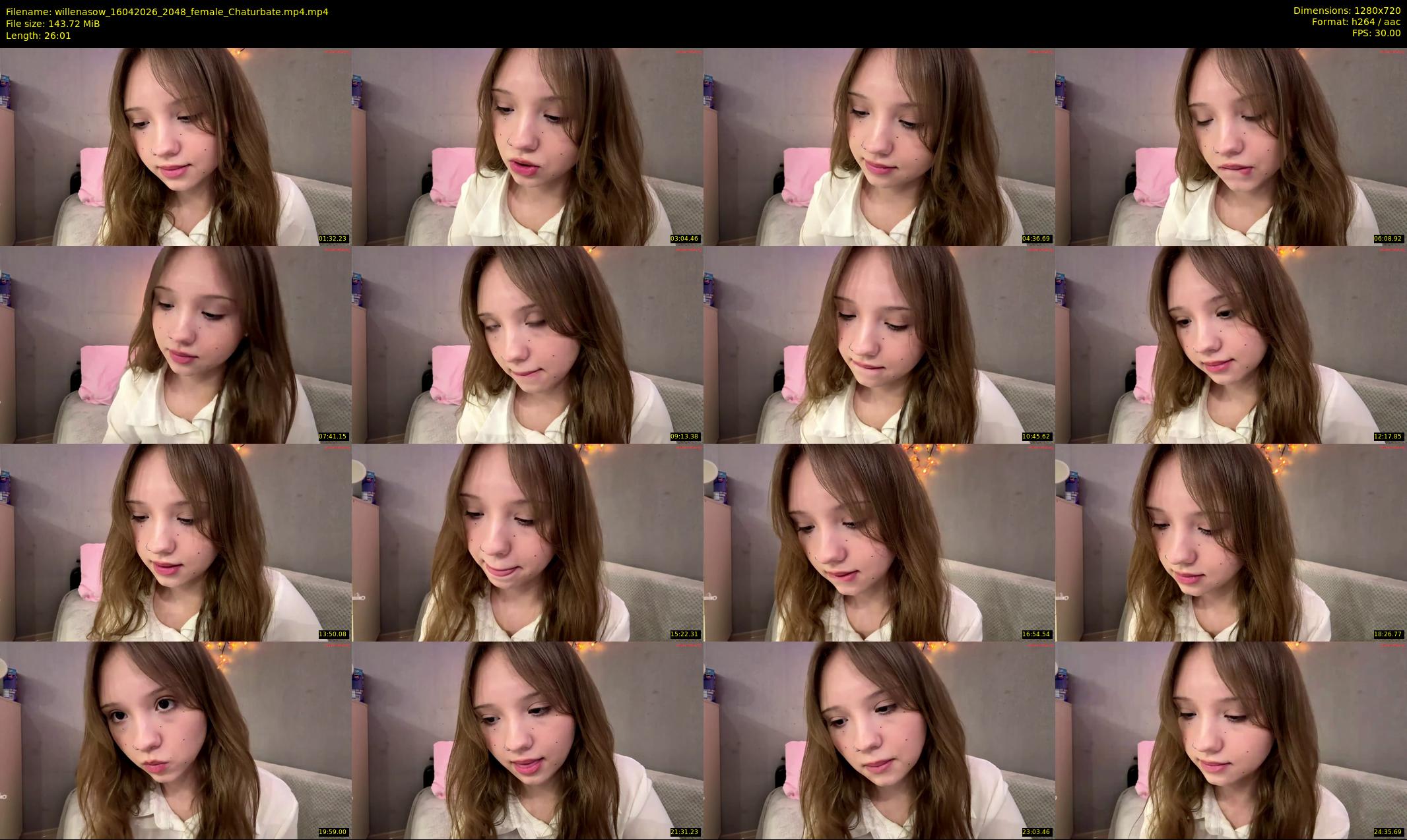 willenasow — 27 minute Chaturbate female cam show recording, 720p, Apr 16, 2026