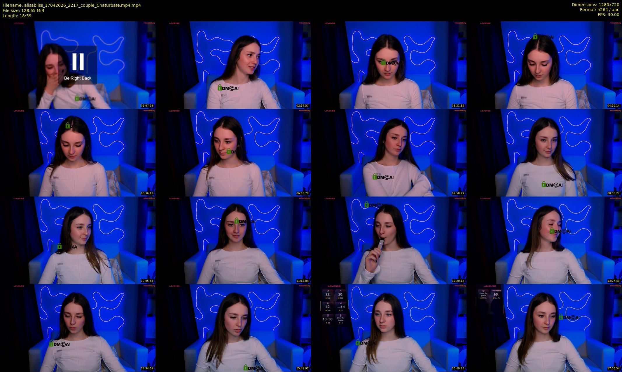 alisabliss — 19 minute Chaturbate female cam show recording, 720p, Apr 17, 2026