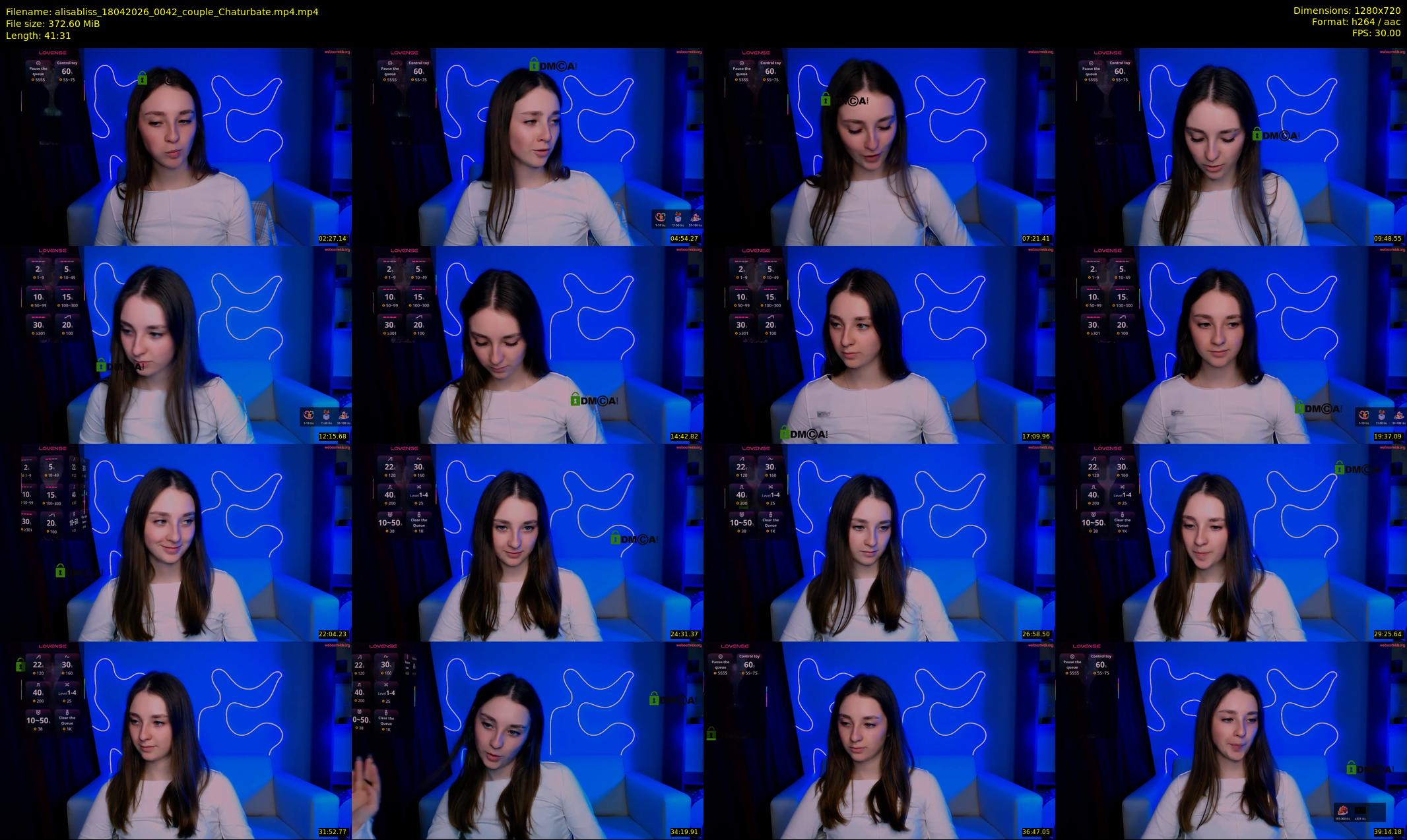 alisabliss — 42 minute Chaturbate female cam show recording, 720p, Apr 18, 2026