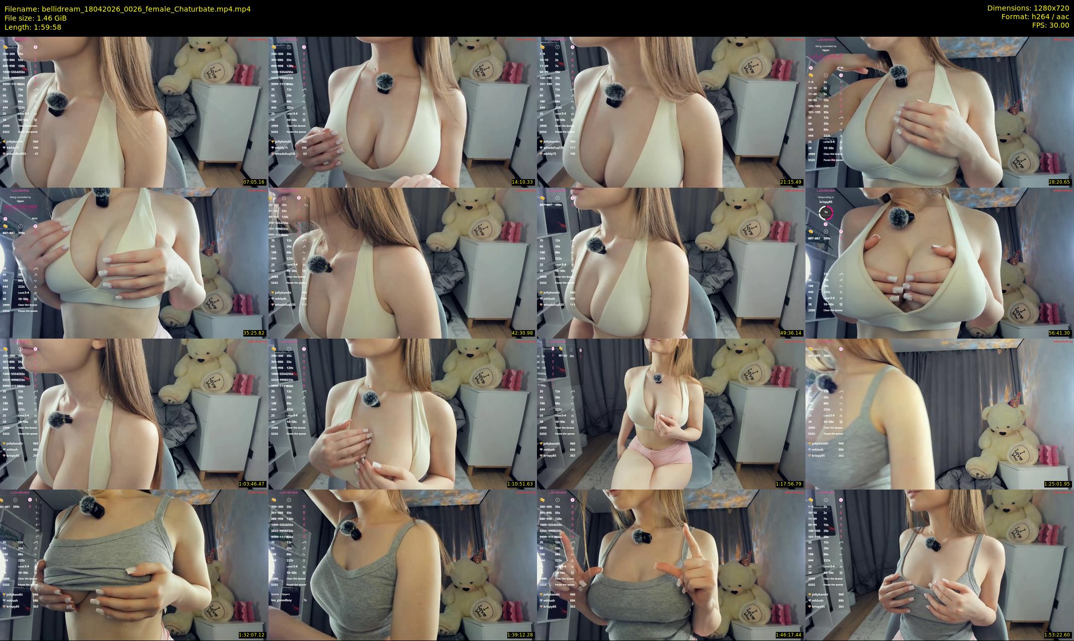 bellidream — 120 minute Chaturbate female cam show recording, 720p, Apr 18, 2026
