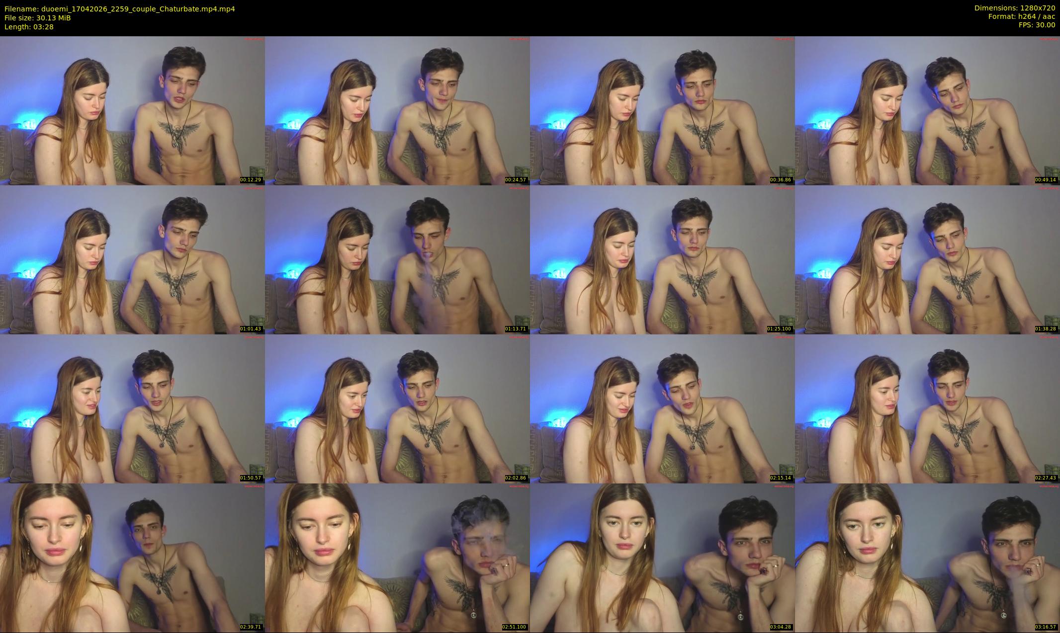 duoemi — 4 minute Chaturbate couple cam show recording, 720p, Apr 17, 2026